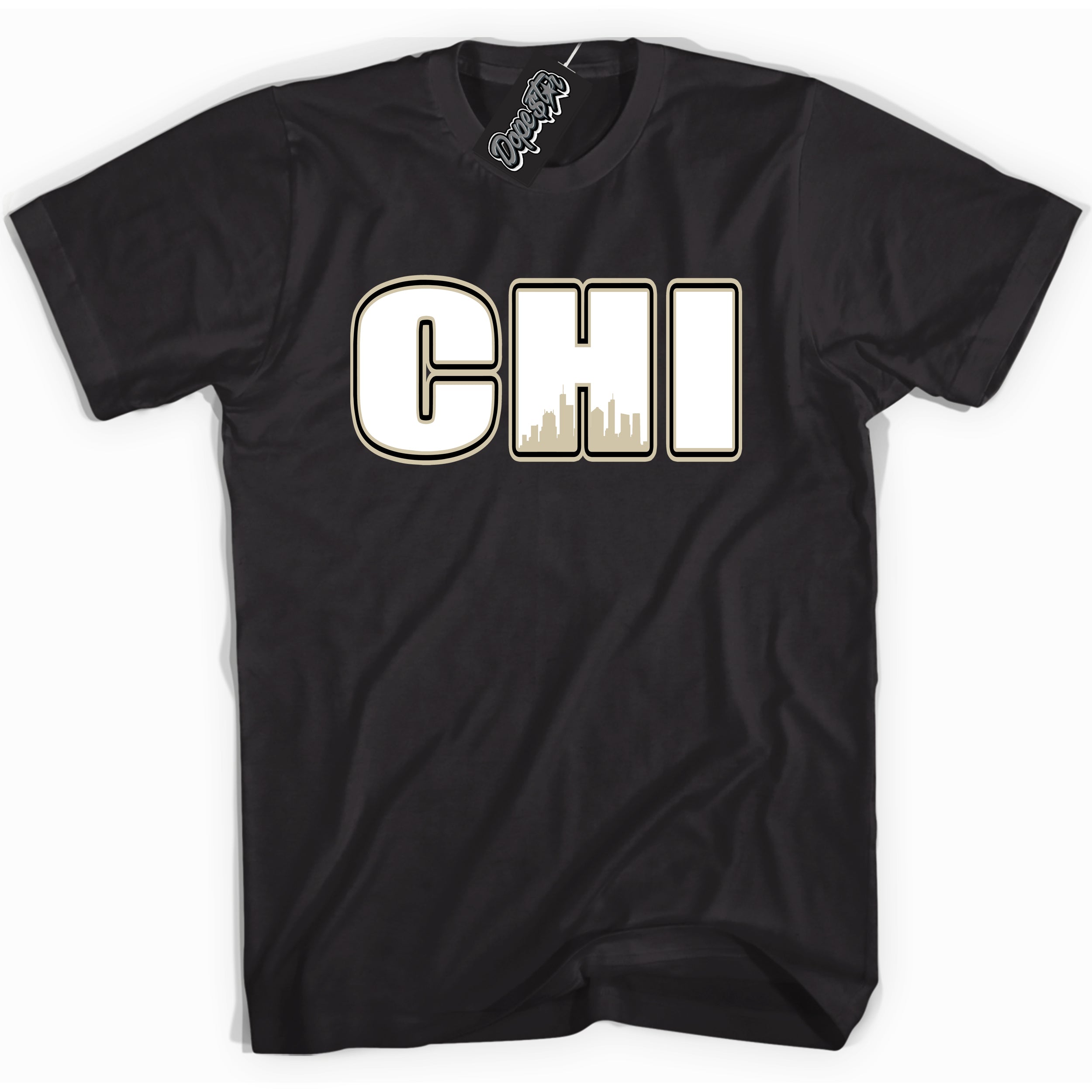 Cool Black Shirt with “ Chicago” design that perfectly matches Gratitude 11s Sneakers.