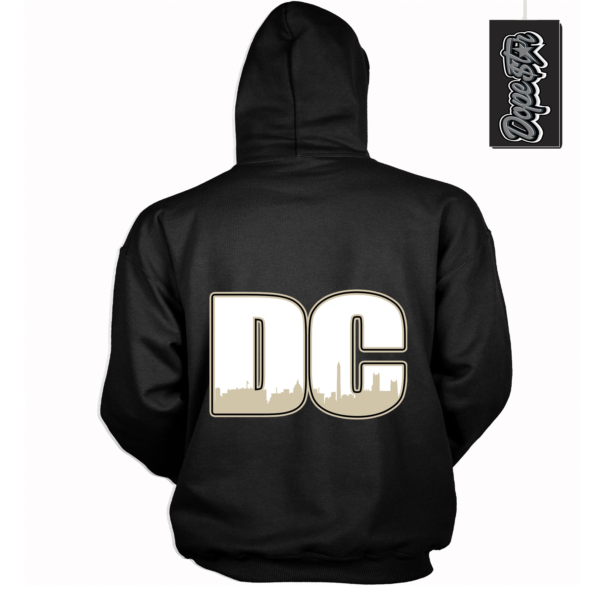 Cool Black Hoodie with “ DC ”  design that Perfectly Matches  Gratitude 11s Sneakers.