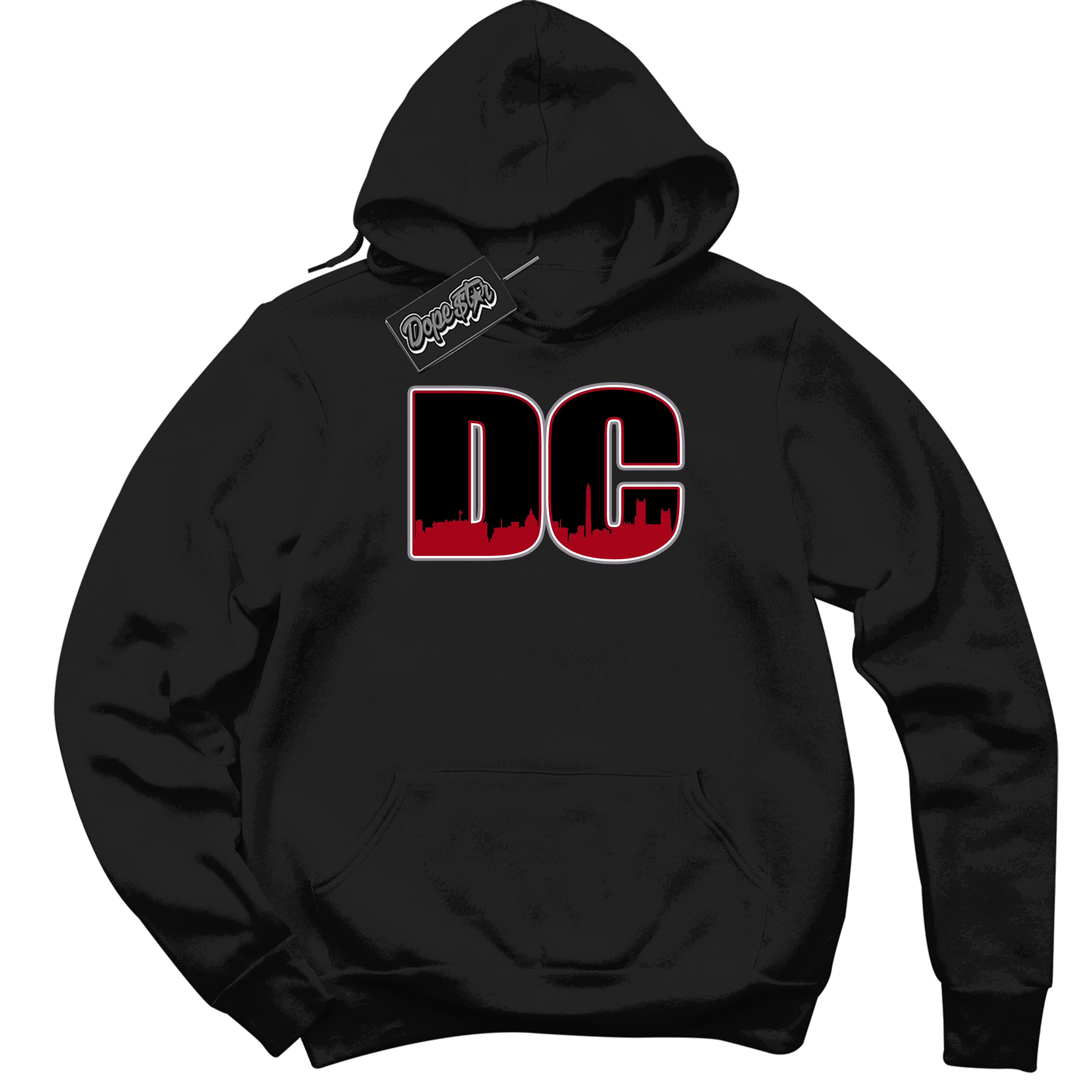 Cool Black Shirt with “ DC” design that perfectly matches Bred Reimagined 4s Jordans.