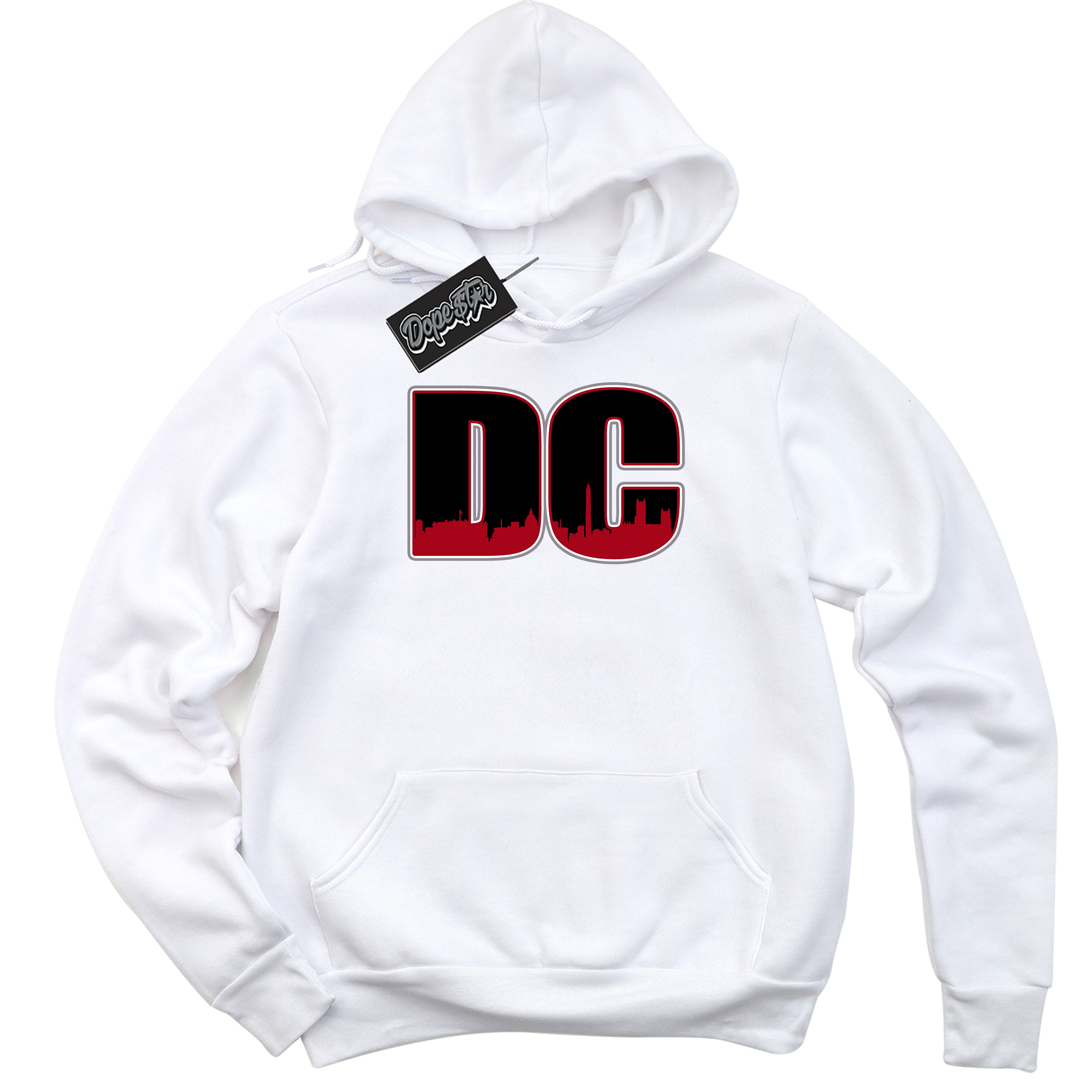 Cool White Shirt with “ DC” design that perfectly matches Bred Reimagined 4s Jordans.