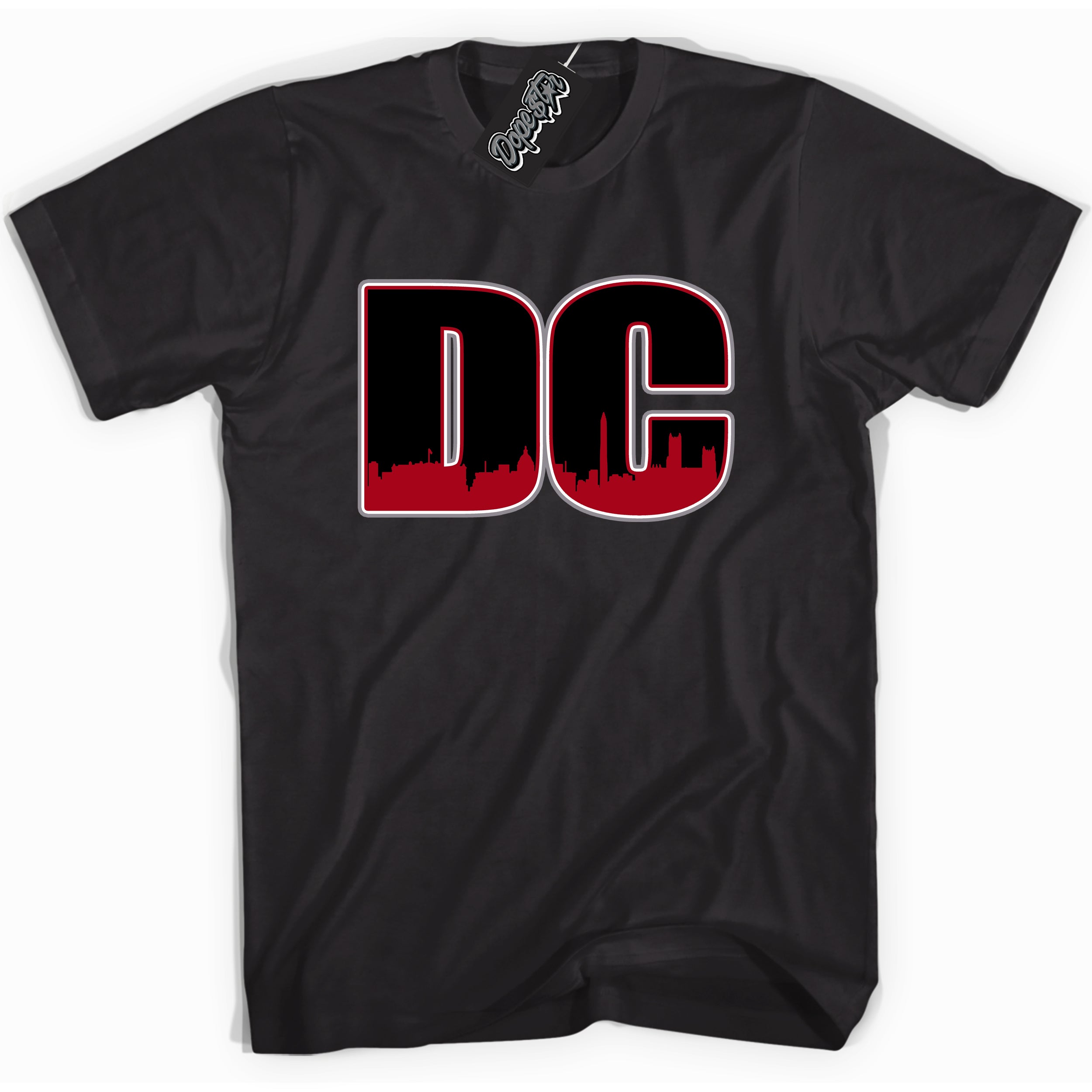 Cool Black Shirt with “ DC” design that perfectly matches Bred Reimagined 4s Jordans.