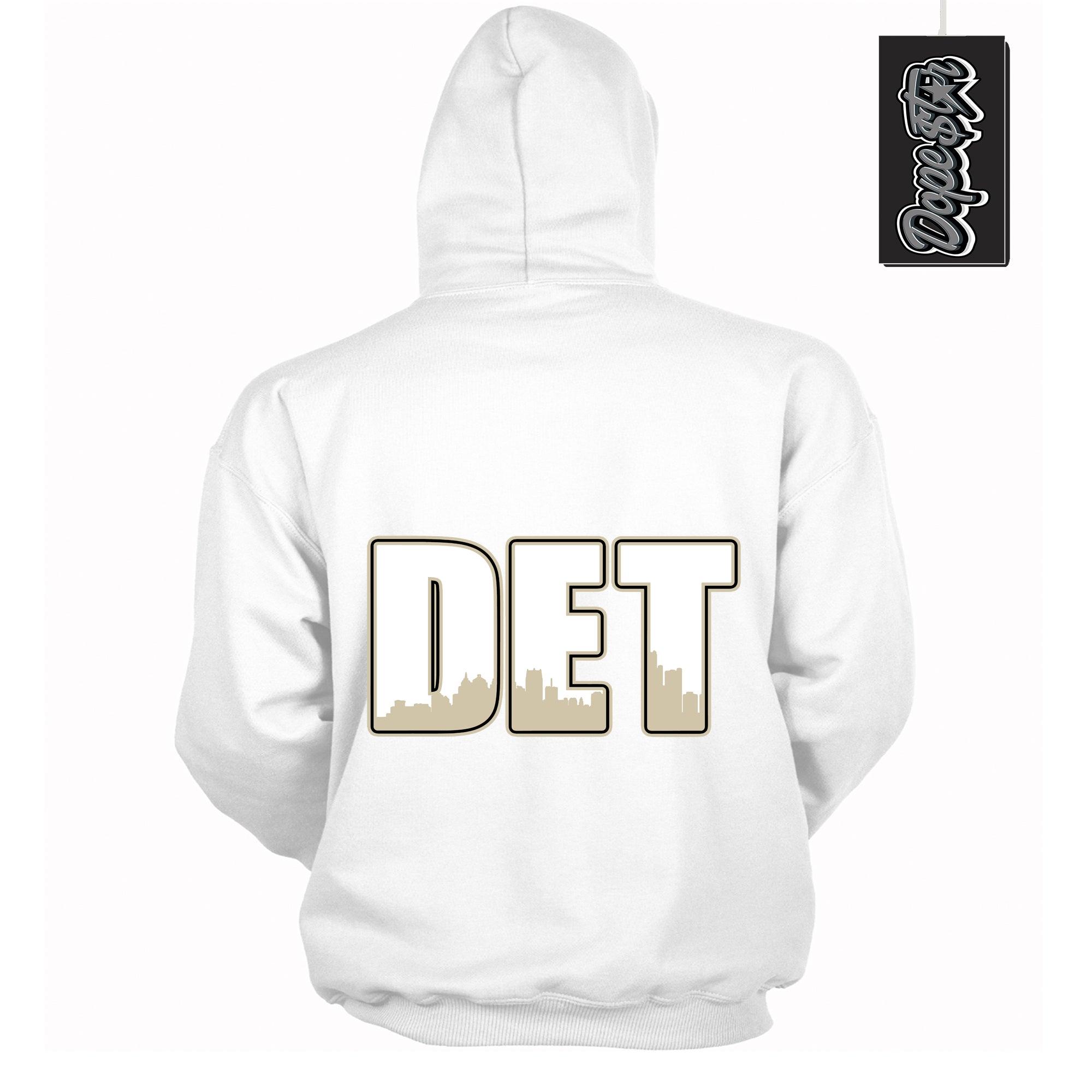 Cool White Hoodie with “ Detroit ”  design that Perfectly Matches Gratitude 11s Sneakers.