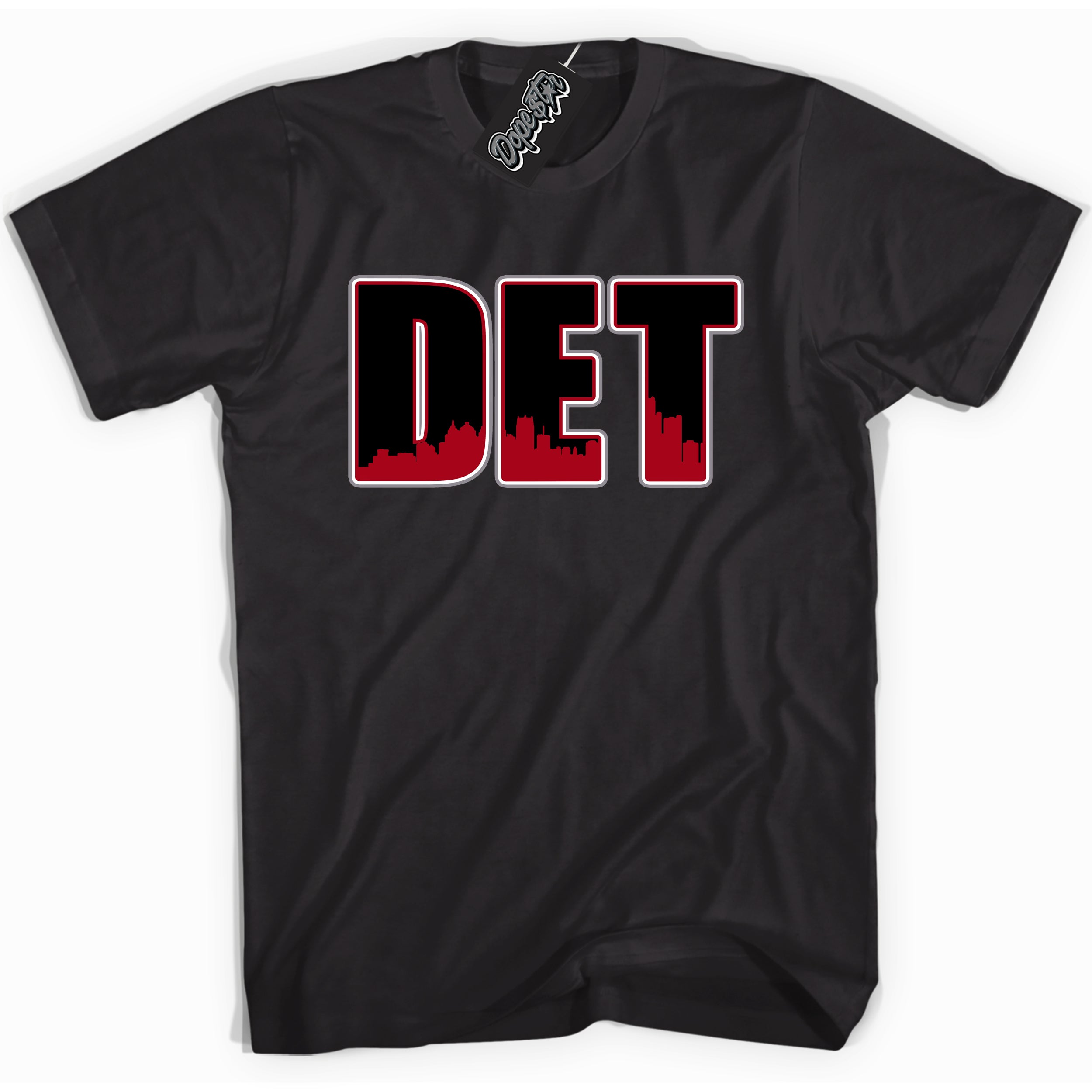 Cool Black Shirt with “ Detroit” design that perfectly matches Bred Reimagined 4s Jordans.