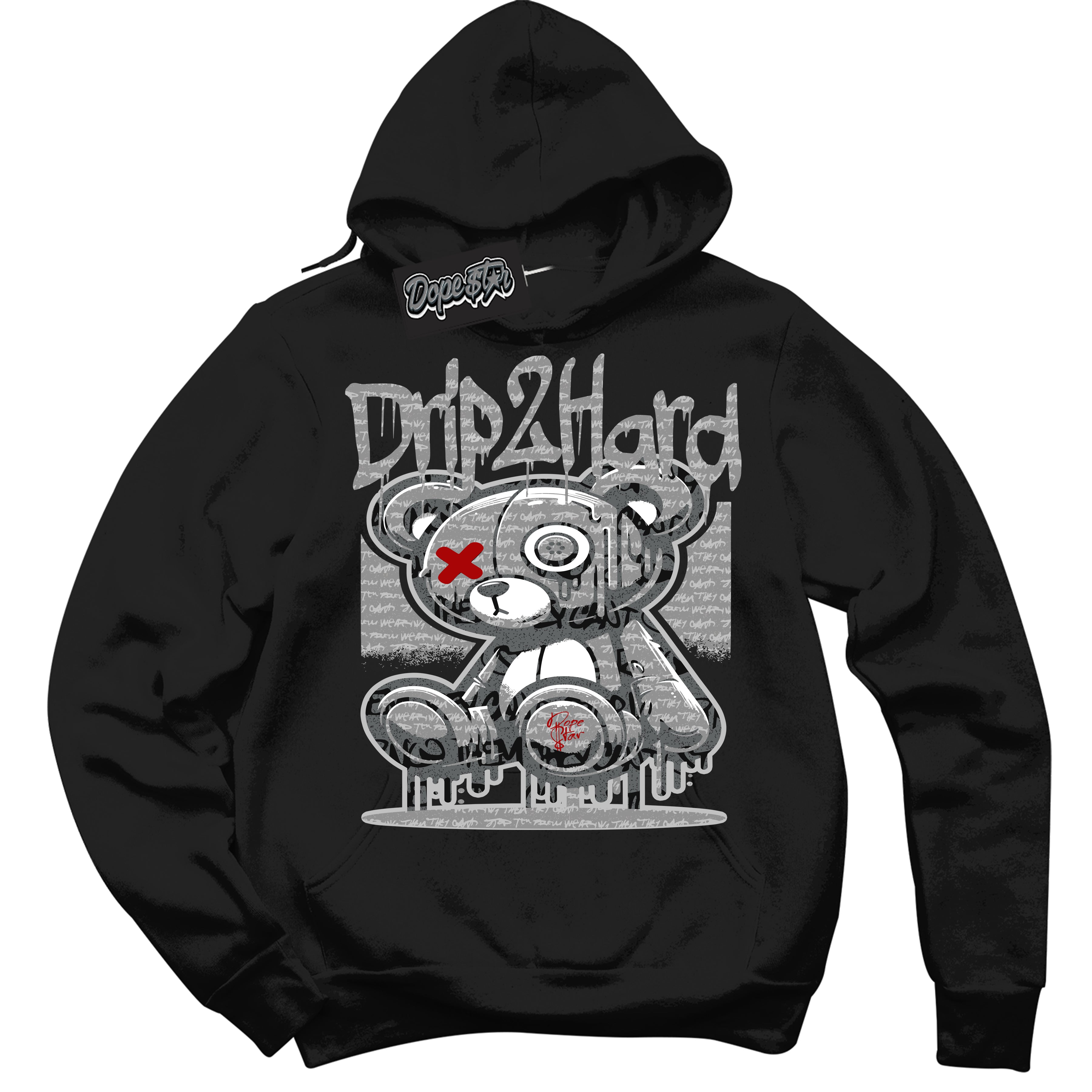 Cool Black Hoodie with “ Drip 2 Hard ”  design that Perfectly Matches Rebellionaire 1s Sneakers.