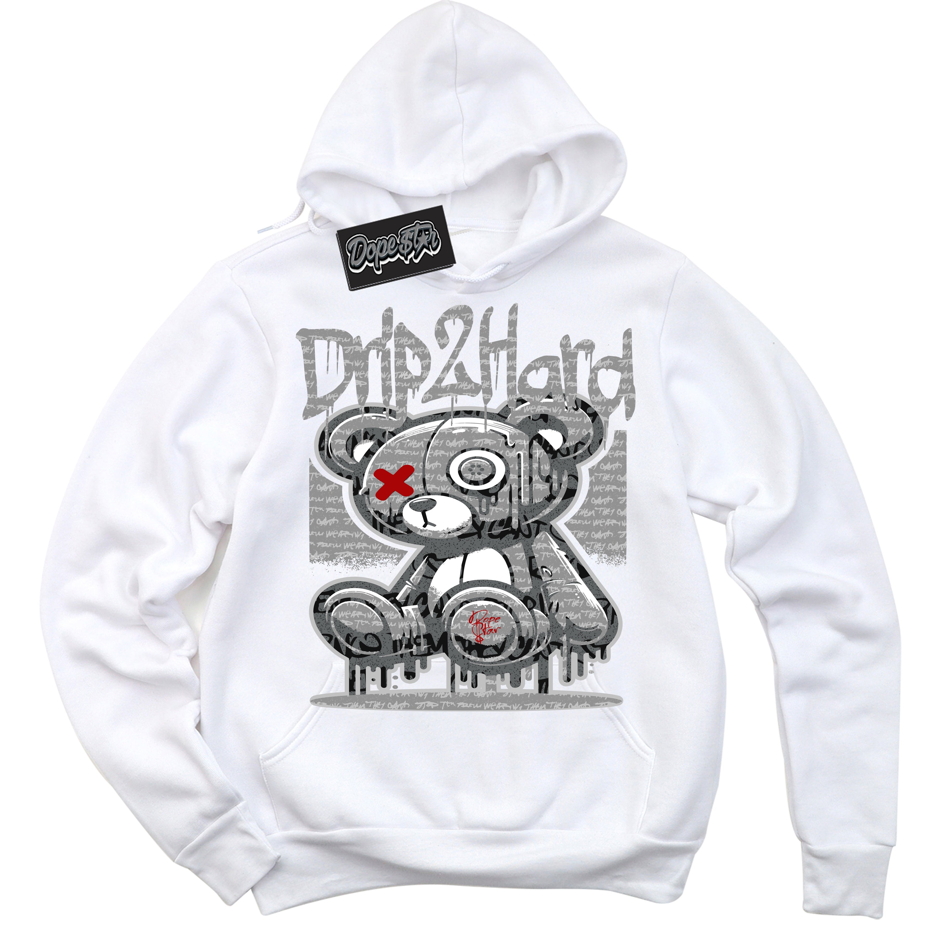 Cool White Hoodie with “ Drip 2 Hard ”  design that Perfectly Matches Rebellionaire 1s Sneakers.