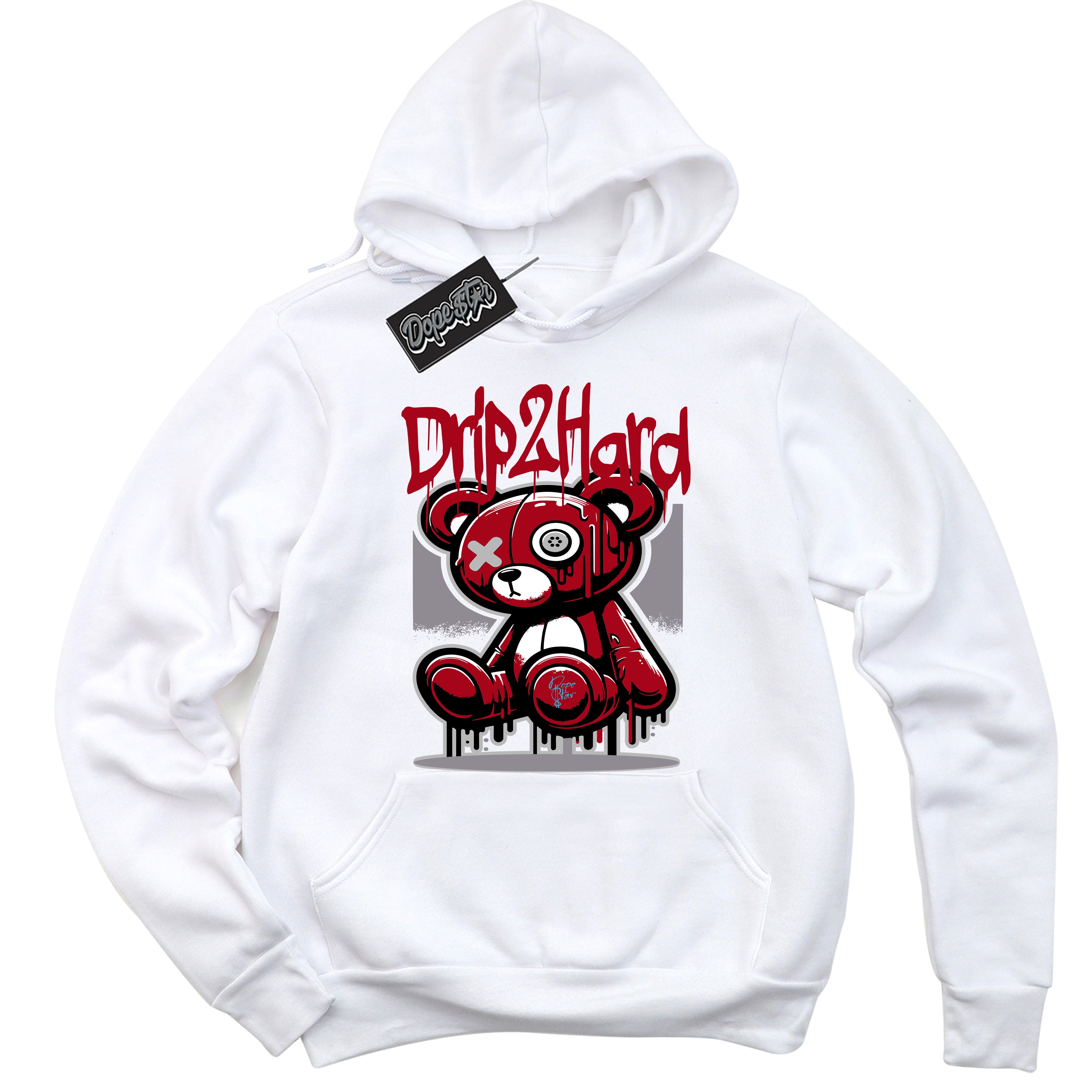 Cool White Hoodie with “ Drip 2 Hard ”  design that Perfectly Matches Bred Reimagined 4s Jordans.