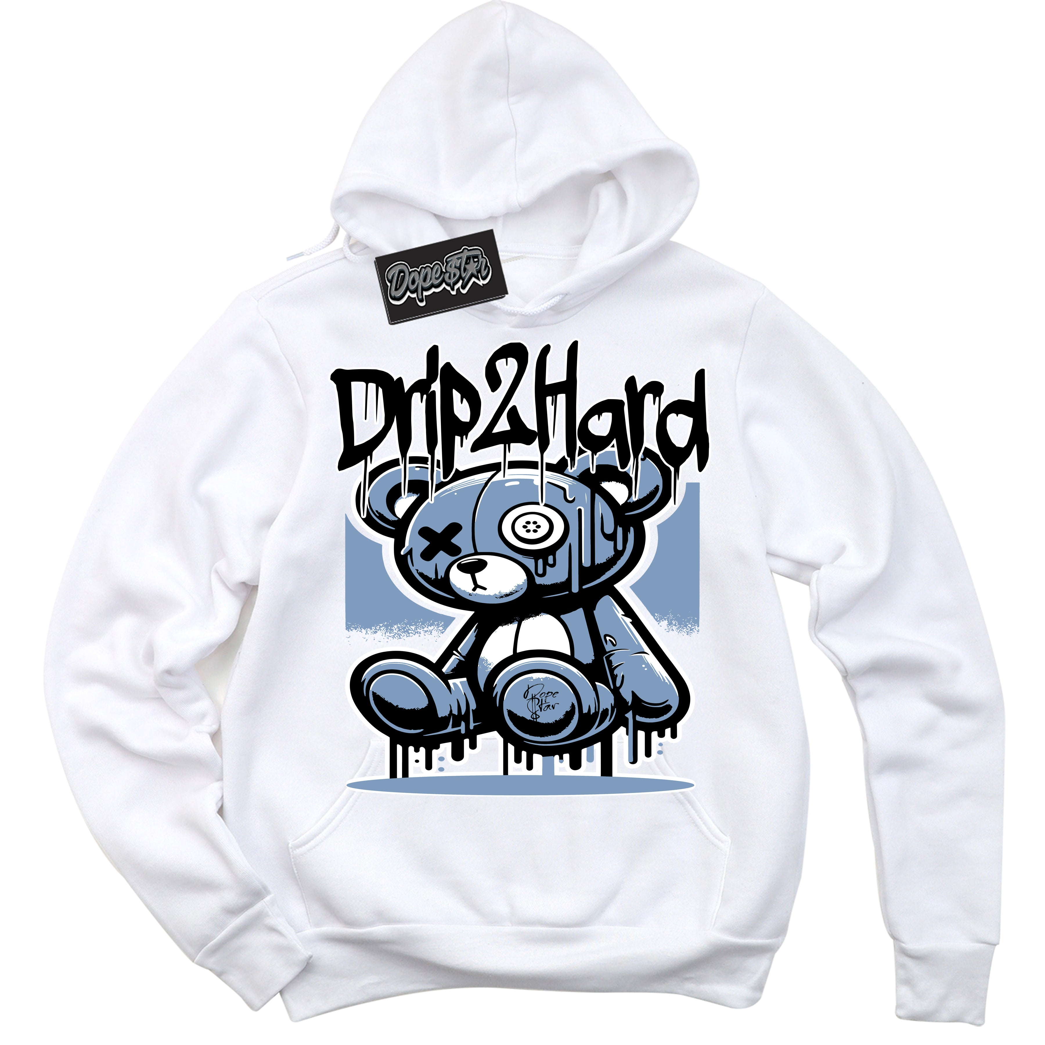 Cool White Hoodie with “ Drip 2 Hard ”  design that Perfectly Matches Reverse Oreo 6s Sneakers.