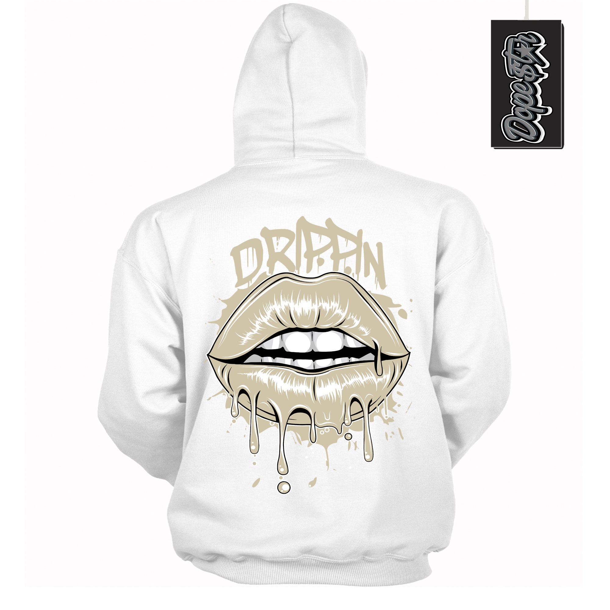 Cool White Hoodie with “ Drippin ”  design that Perfectly Matches Gratitude 11s Sneakers.