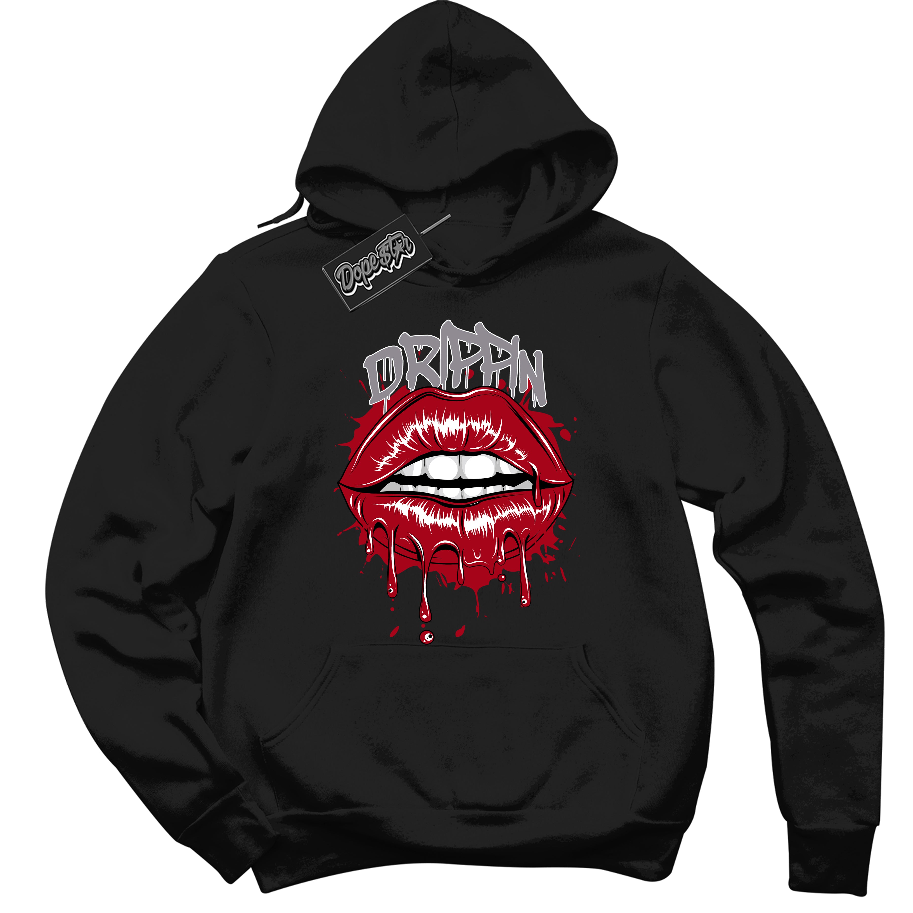 Cool Black Hoodie with “ Drippin ”  design that Perfectly Matches  Bred Reimagined 4s Jordans.