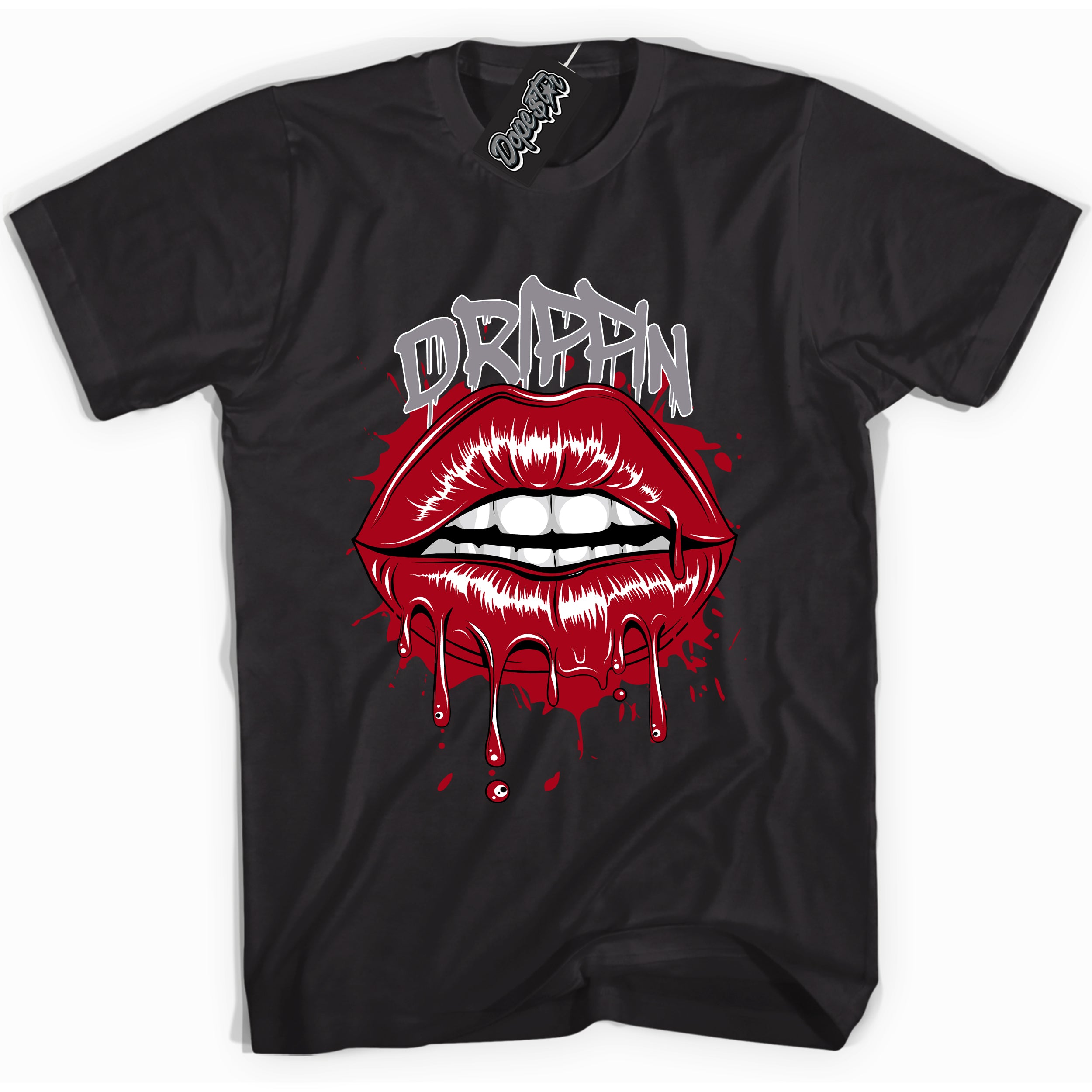 Cool Black Shirt with “ Drippin” design that perfectly matches Bred Reimagined 4s Jordans.