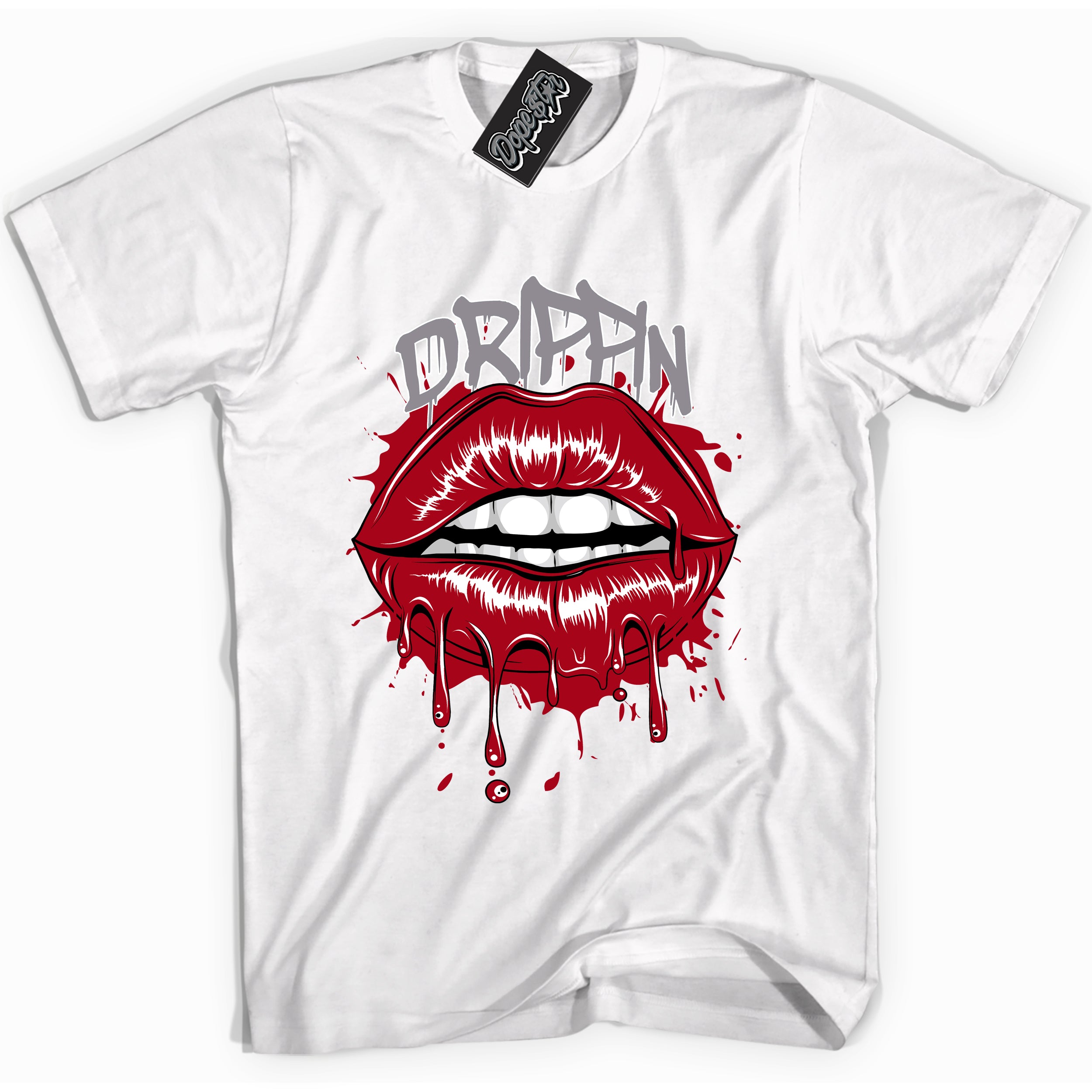 Cool White Shirt with “ Drippin” design that perfectly matches Bred Reimagined 4s Jordans.