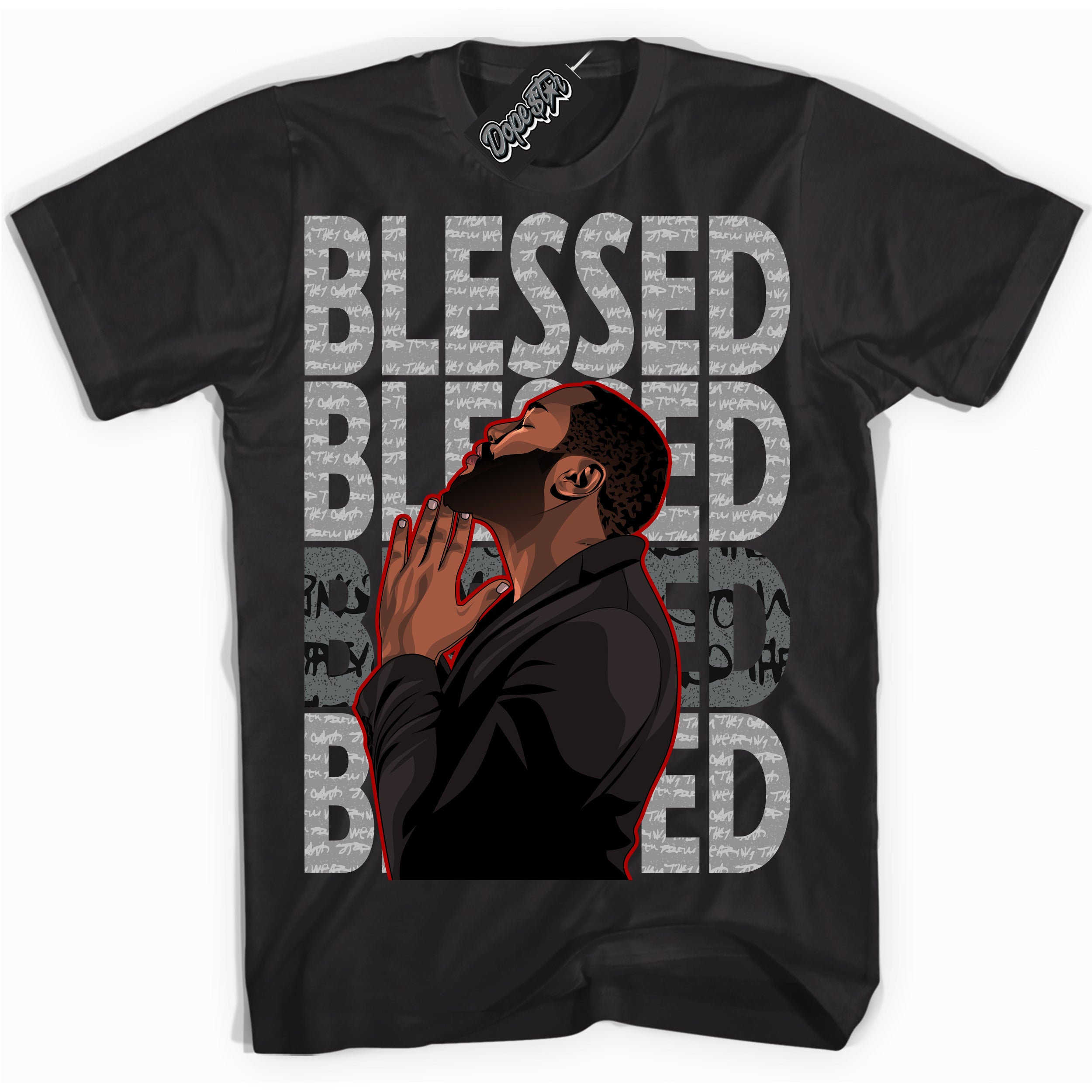 Cool Black Shirt with “ God Blessed ” design that perfectly matches Rebellionaire 1s Sneakers.