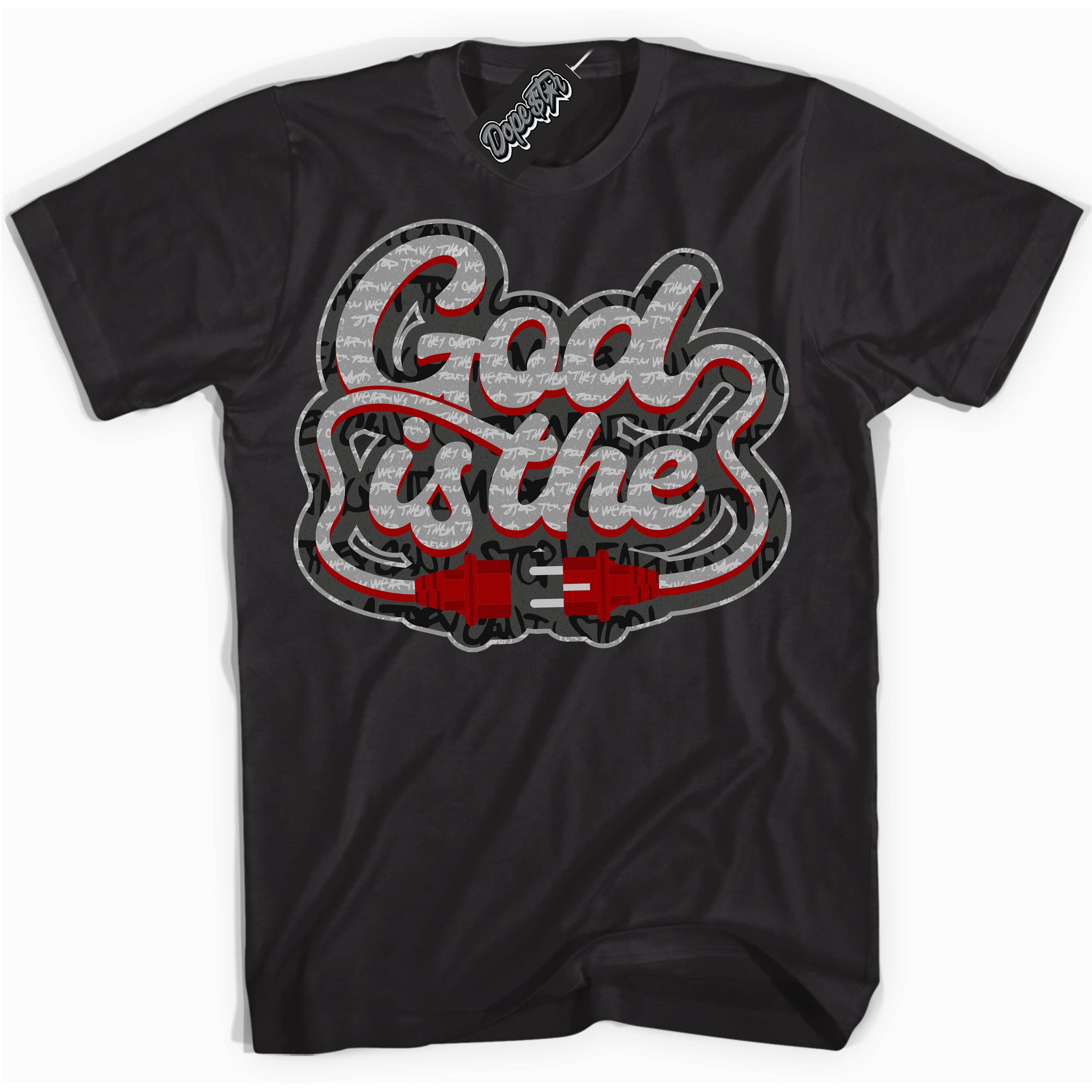 Cool Black Shirt with “ God Is The ” design that perfectly matches Rebellionaire 1s Sneakers.