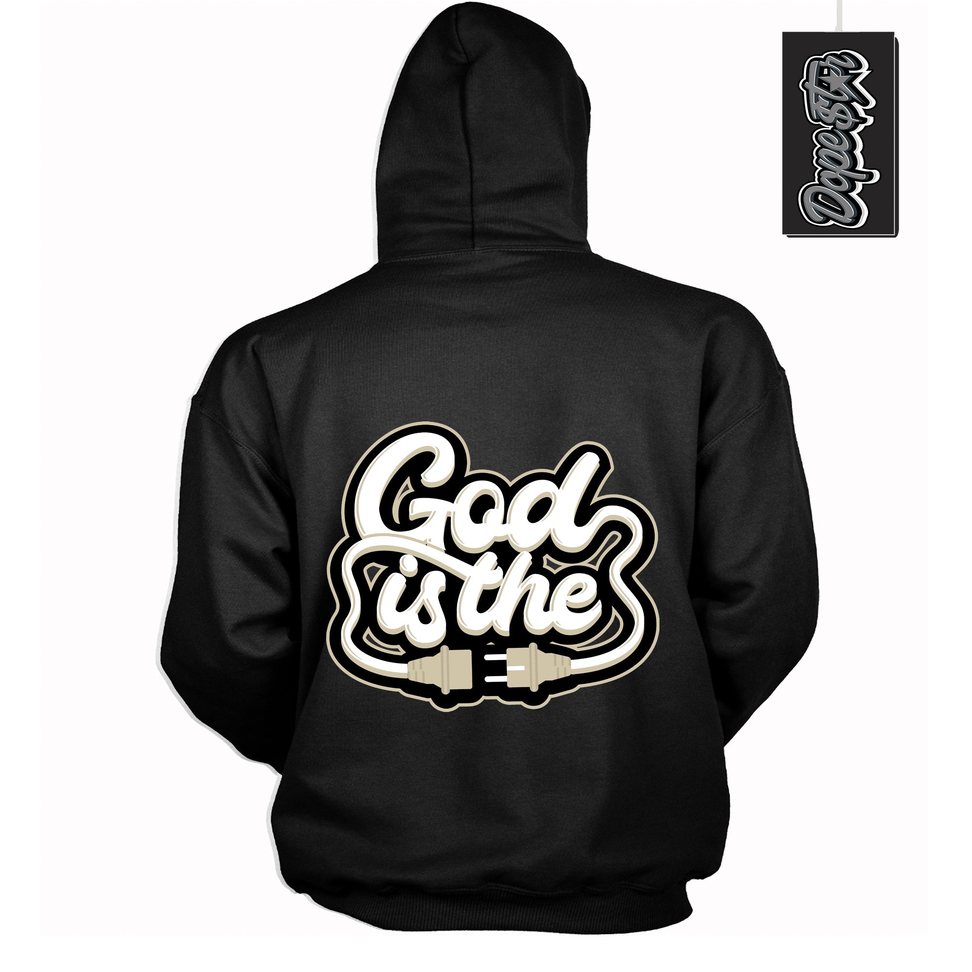 Cool Black Hoodie with “ God Is The ”  design that Perfectly Matches  Gratitude 11s Sneakers.