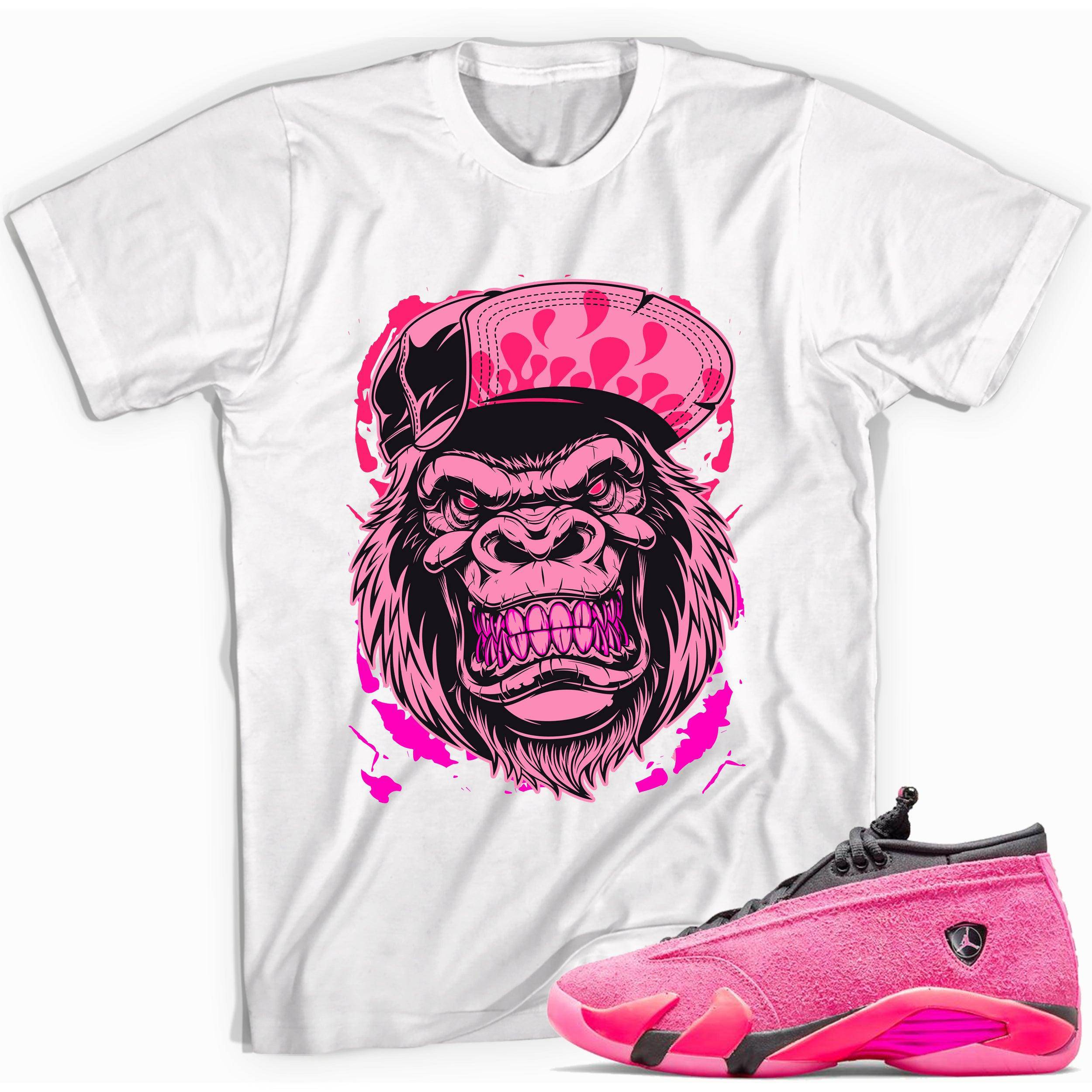 14 Low Shocking Pink Shirt Gorilla Beast - Sneaker Shirts Outlet