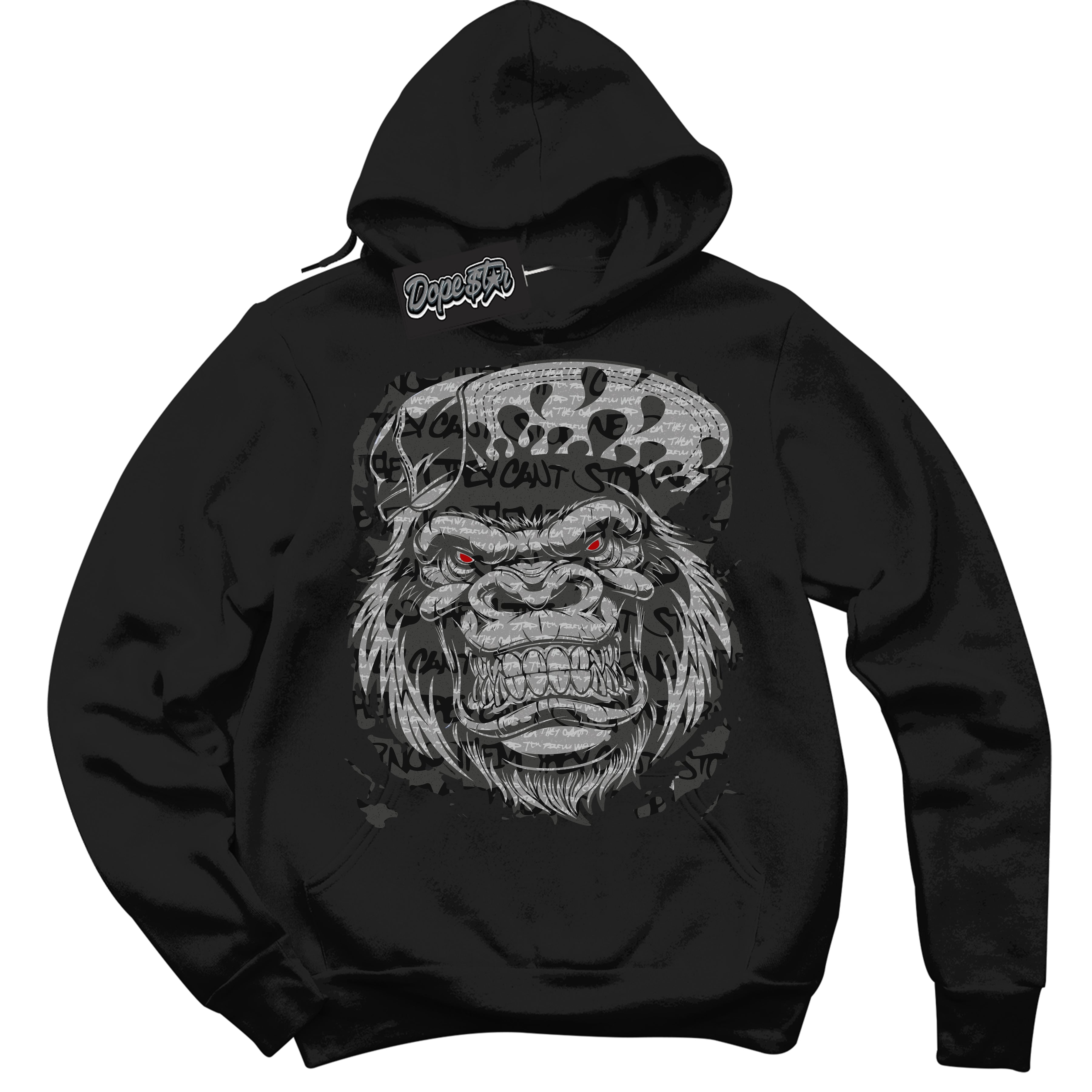 Cool Black Hoodie with “ Gorilla Beast ”  design that Perfectly Matches Rebellionaire 1s Sneakers.