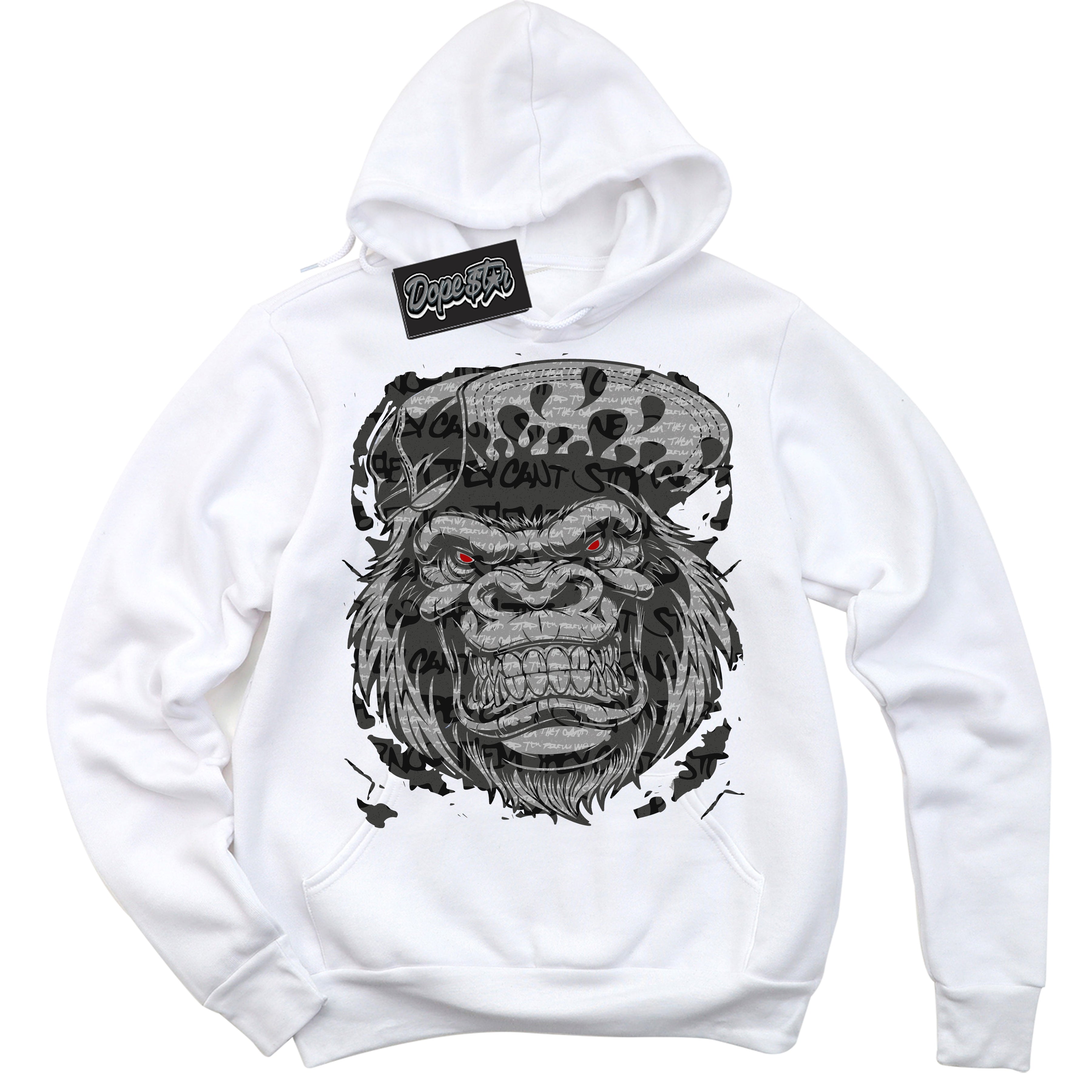 Cool White Hoodie with “ Gorilla Beast ”  design that Perfectly Matches Rebellionaire 1s Sneakers.