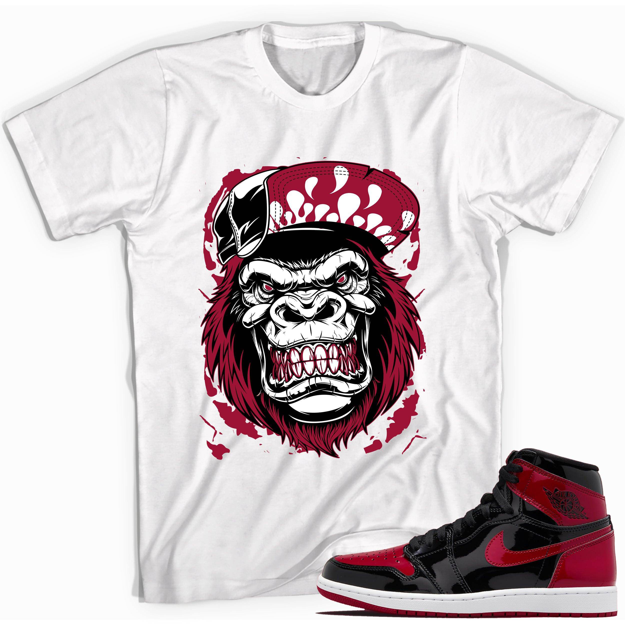 1s Bred Patent Shirt Gorilla Beast - Sneaker Shirts Outlet