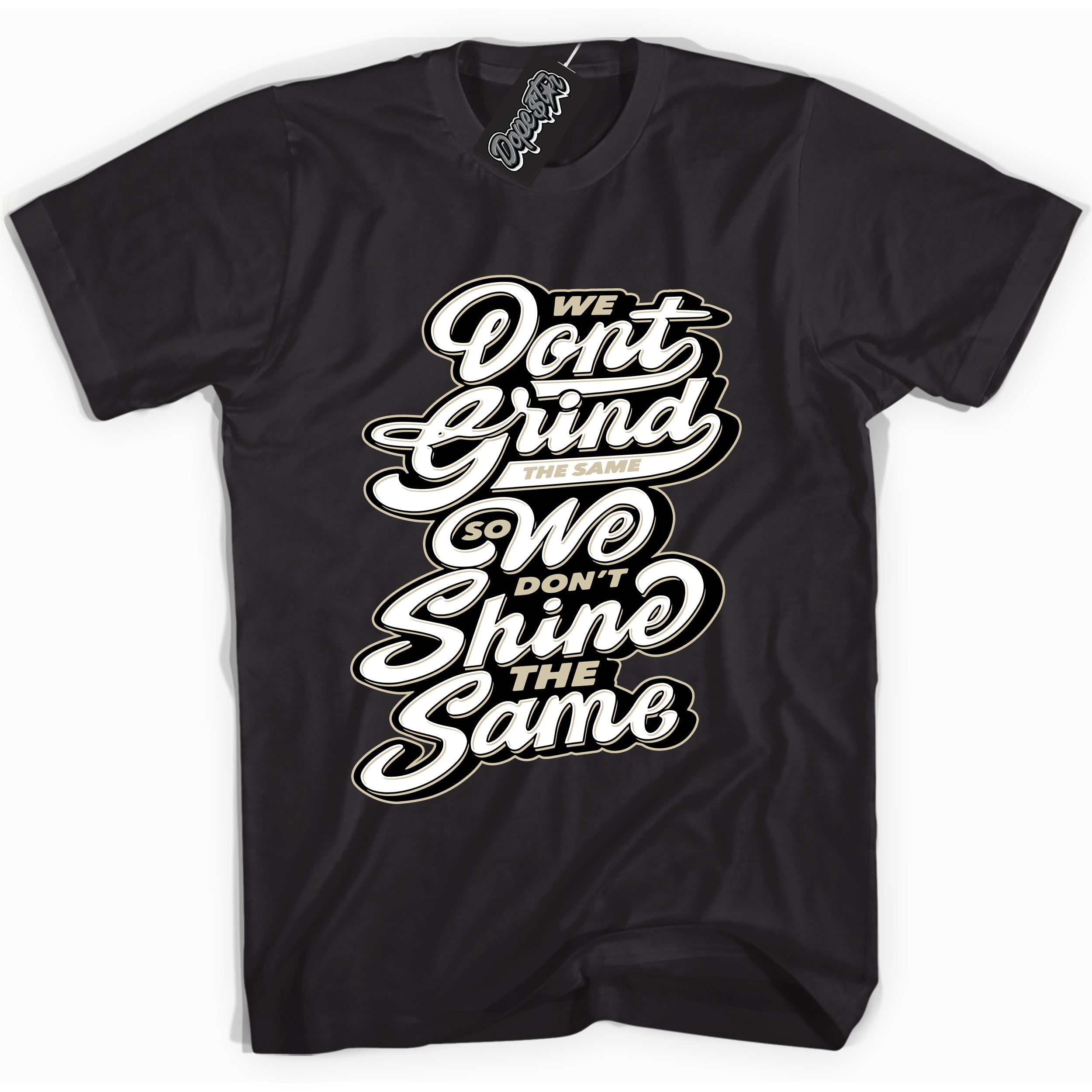 Cool Black Shirt with “ Grind Shine” design that perfectly matches Gratitude 11s Sneakers.