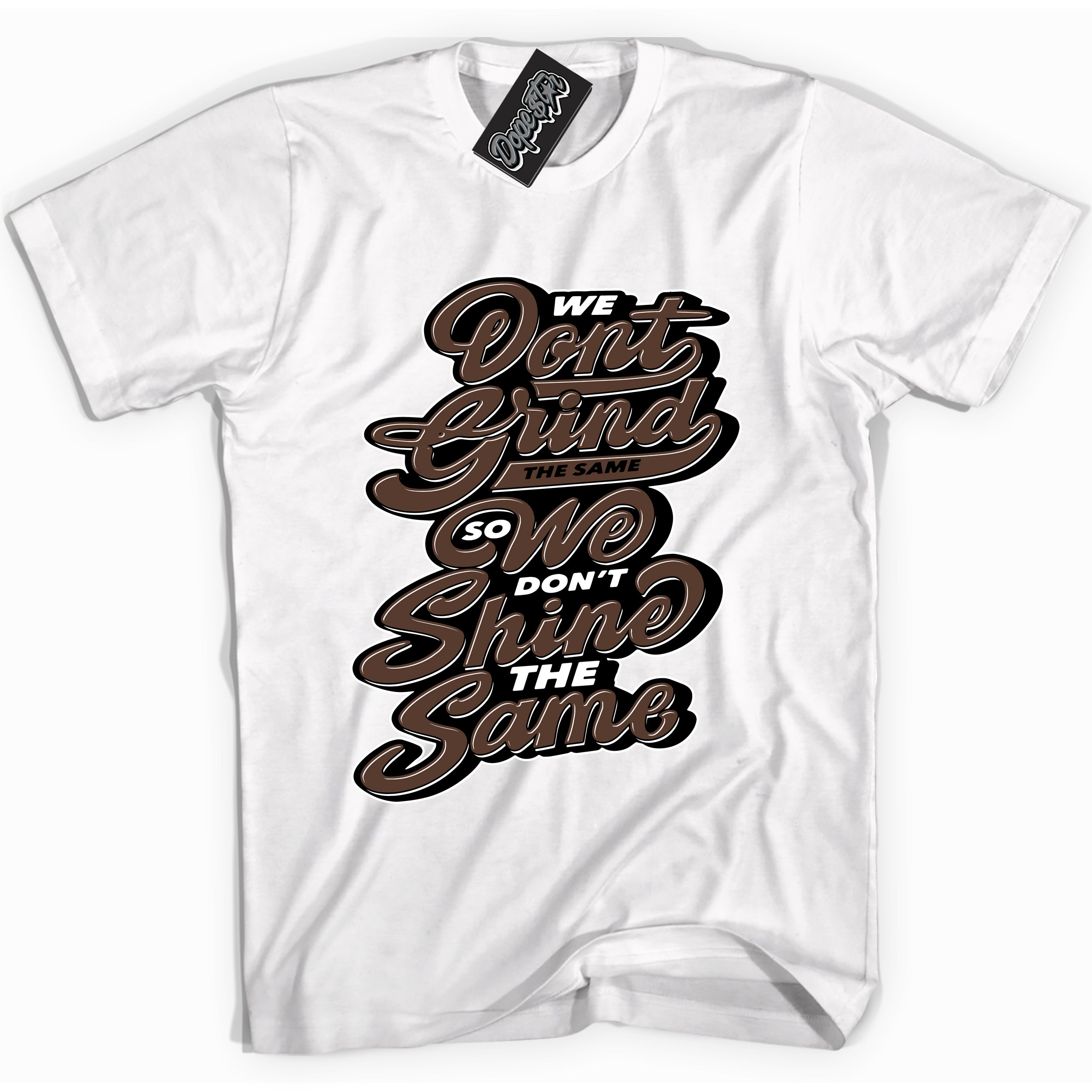 Cool White graphic tee with “ Grind Shine ” design, that perfectly matches Palomino 1s sneakers 