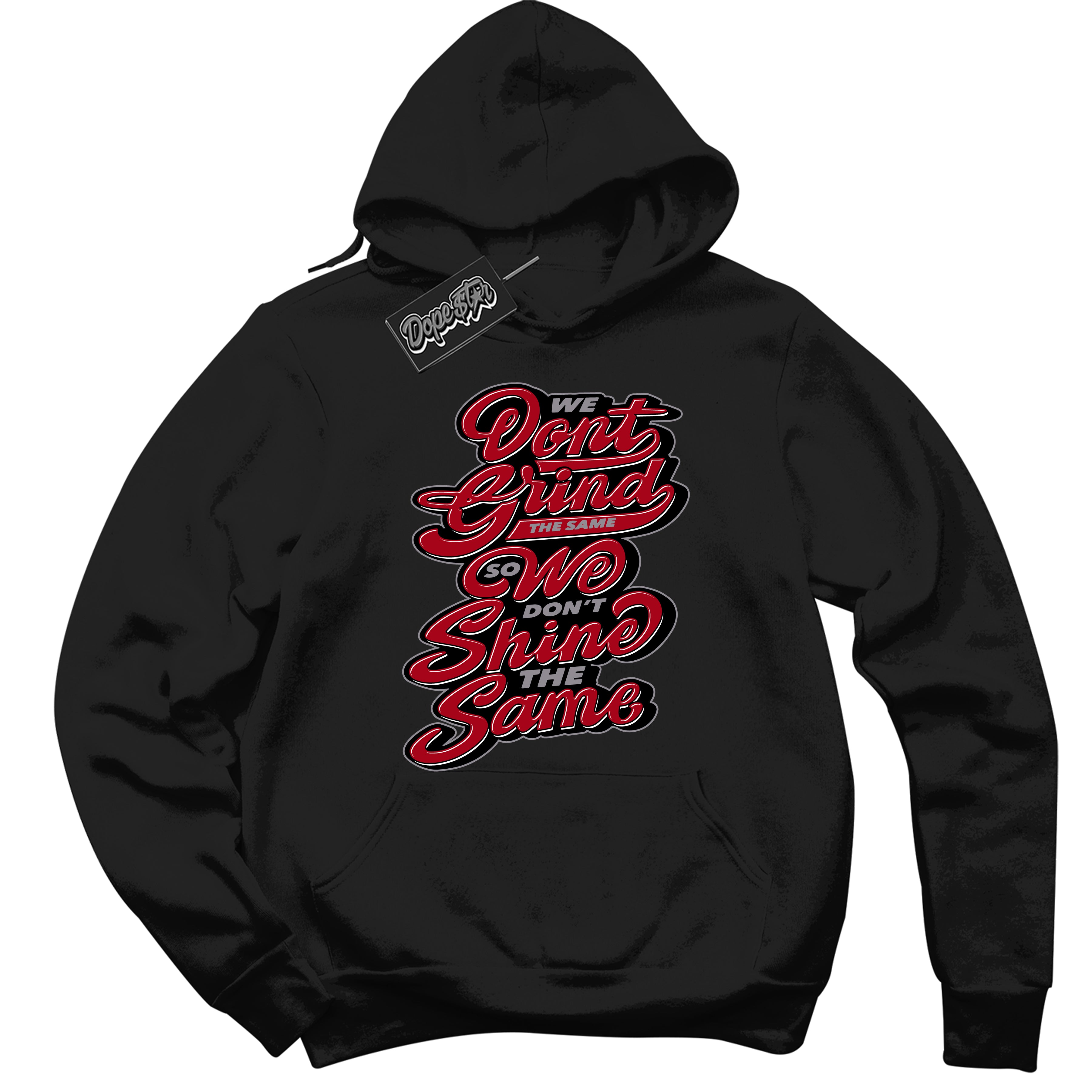 Cool Black Hoodie with “ Grind Shine ”  design that Perfectly Matches  Bred Reimagined 4s Jordans.