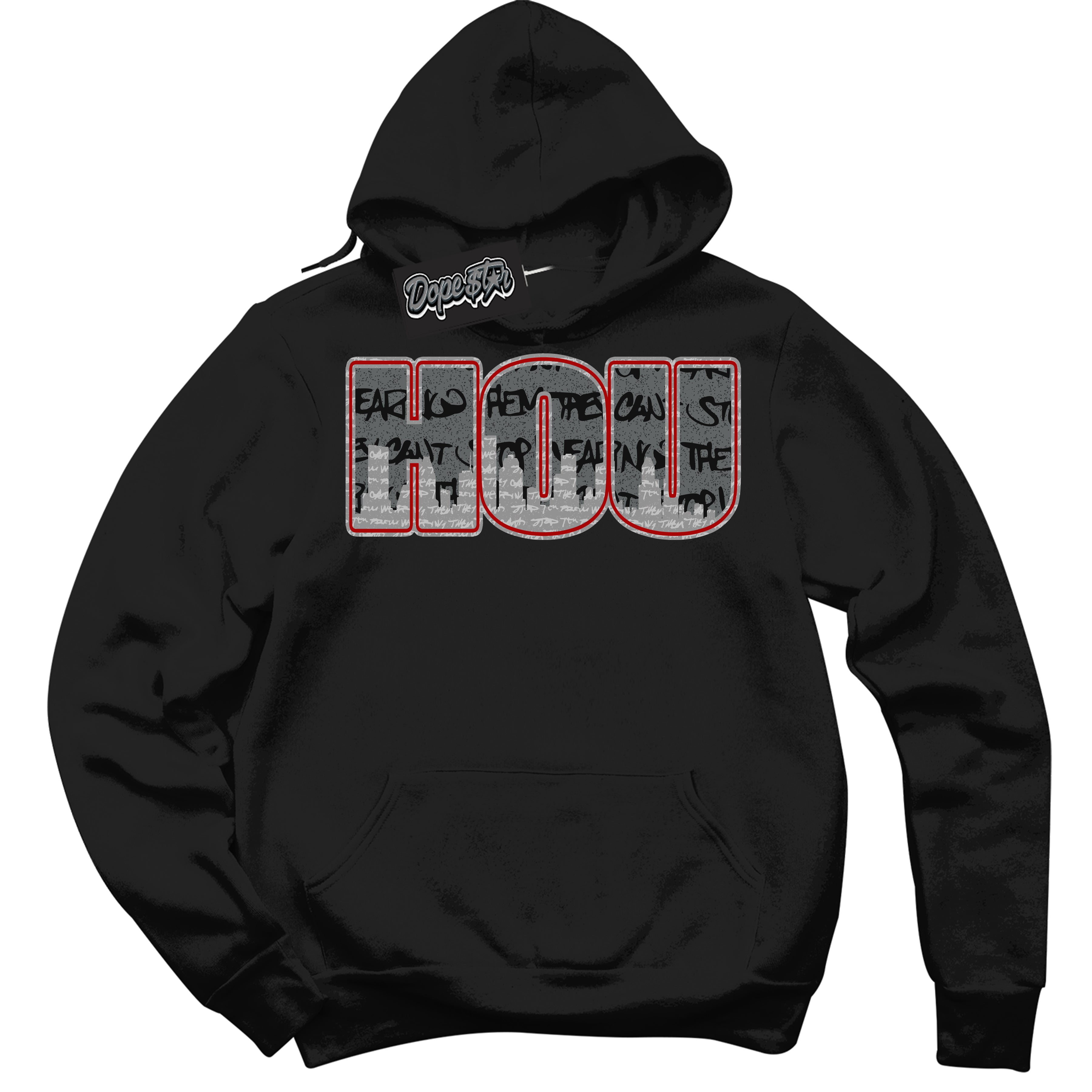 Cool Black Hoodie with “ Houston ”  design that Perfectly Matches Rebellionaire 1s Sneakers.