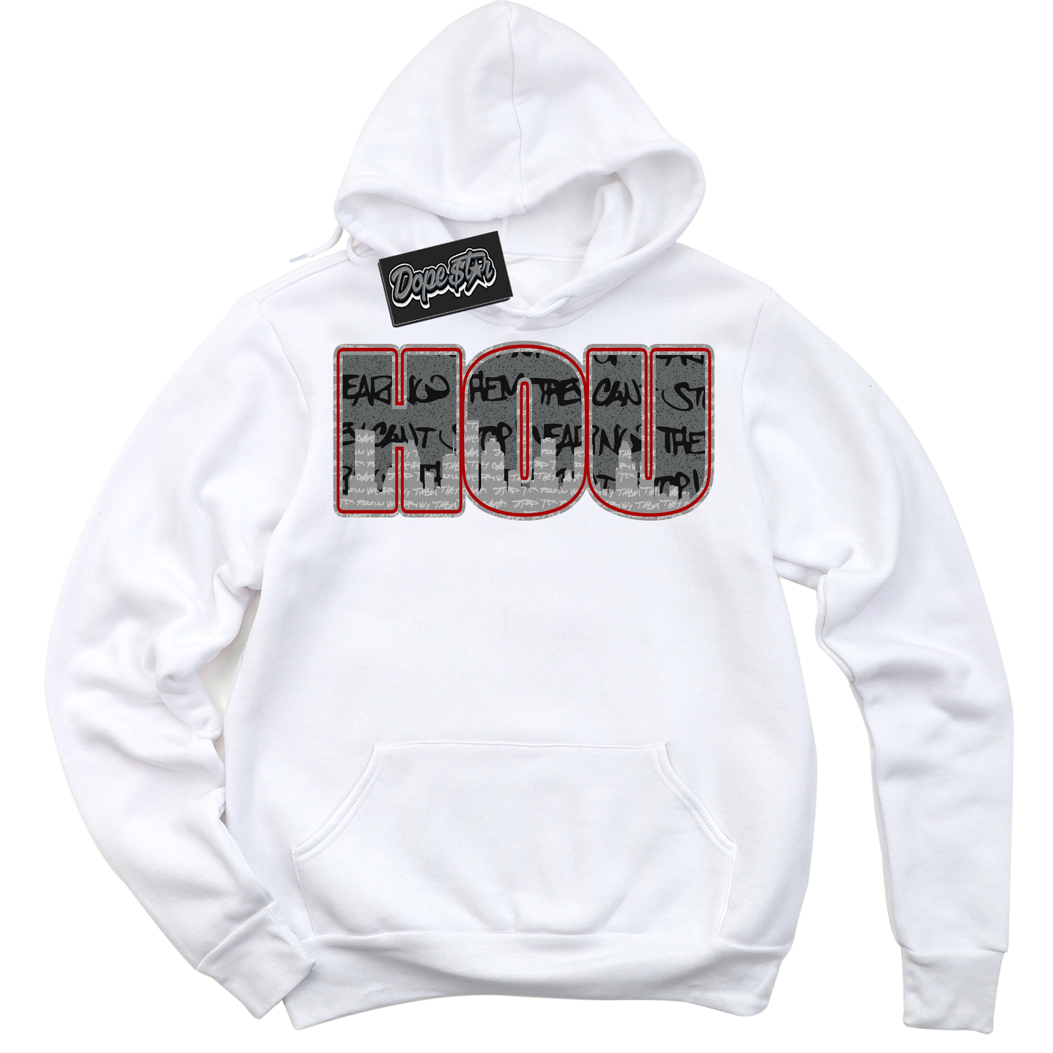 Cool White Hoodie with “ Houston ”  design that Perfectly Matches Rebellionaire 1s Sneakers.