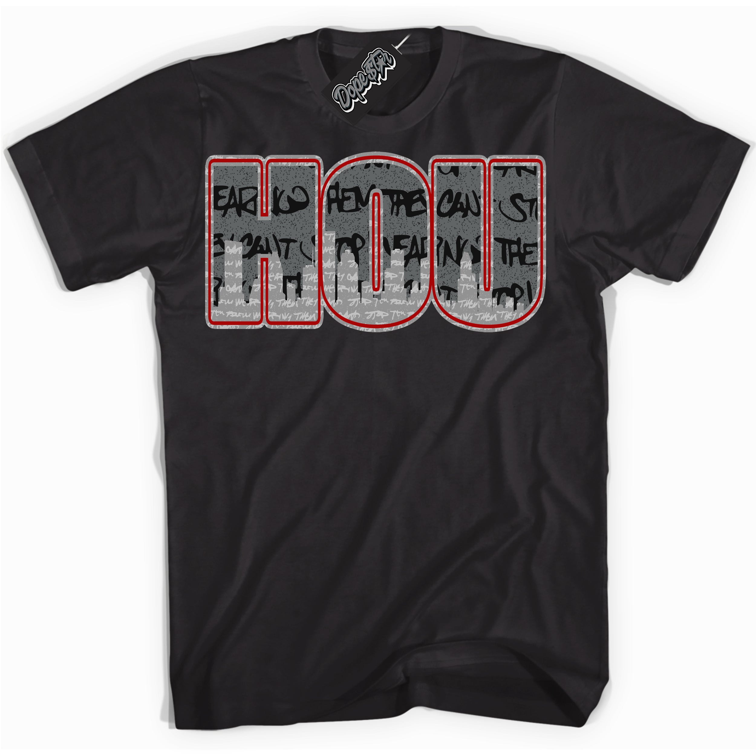 Cool Black Shirt with “ Houston ” design that perfectly matches Rebellionaire 1s Sneakers.