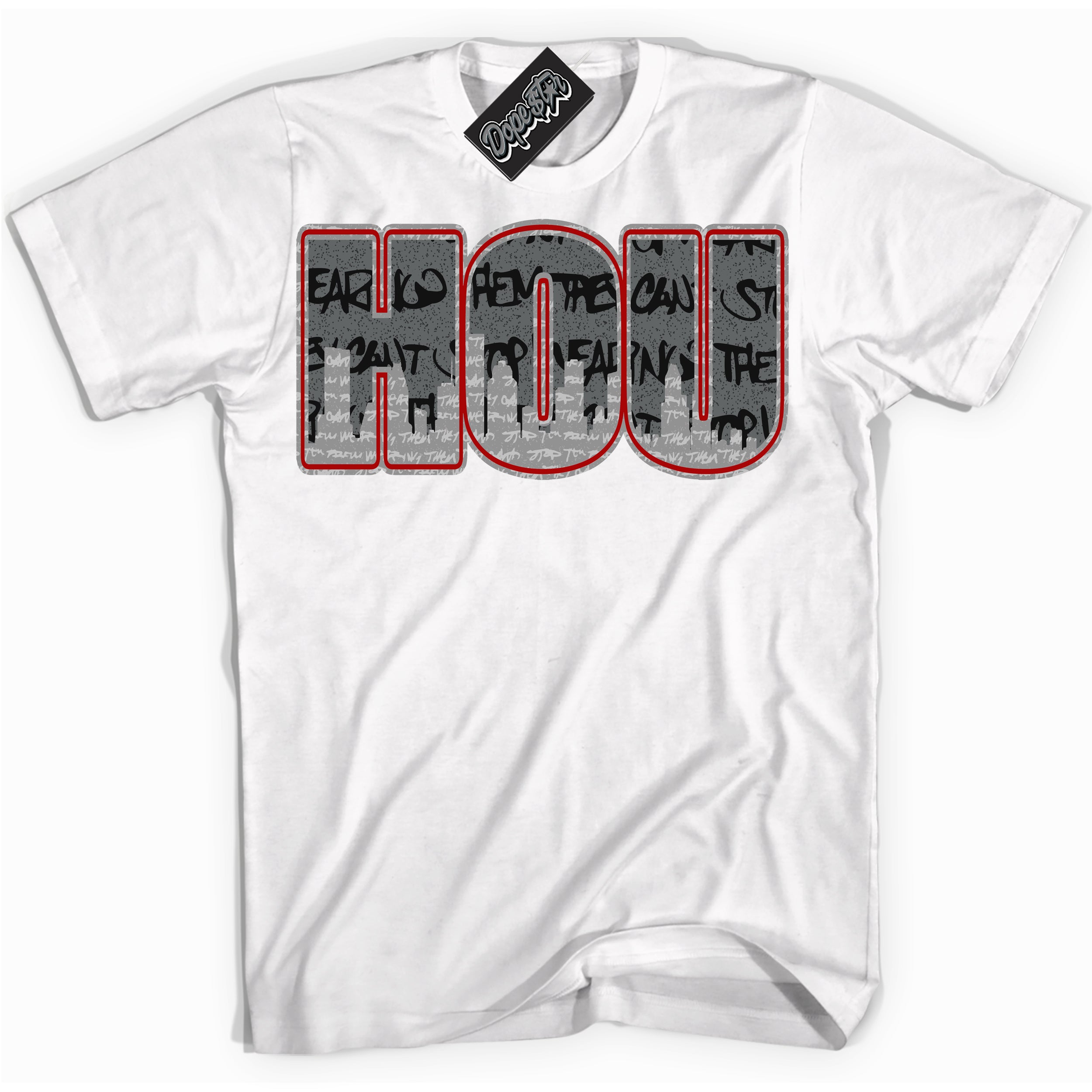 Cool White Shirt with “ Houston ” design that perfectly matches Rebellionaire 1s Sneakers.