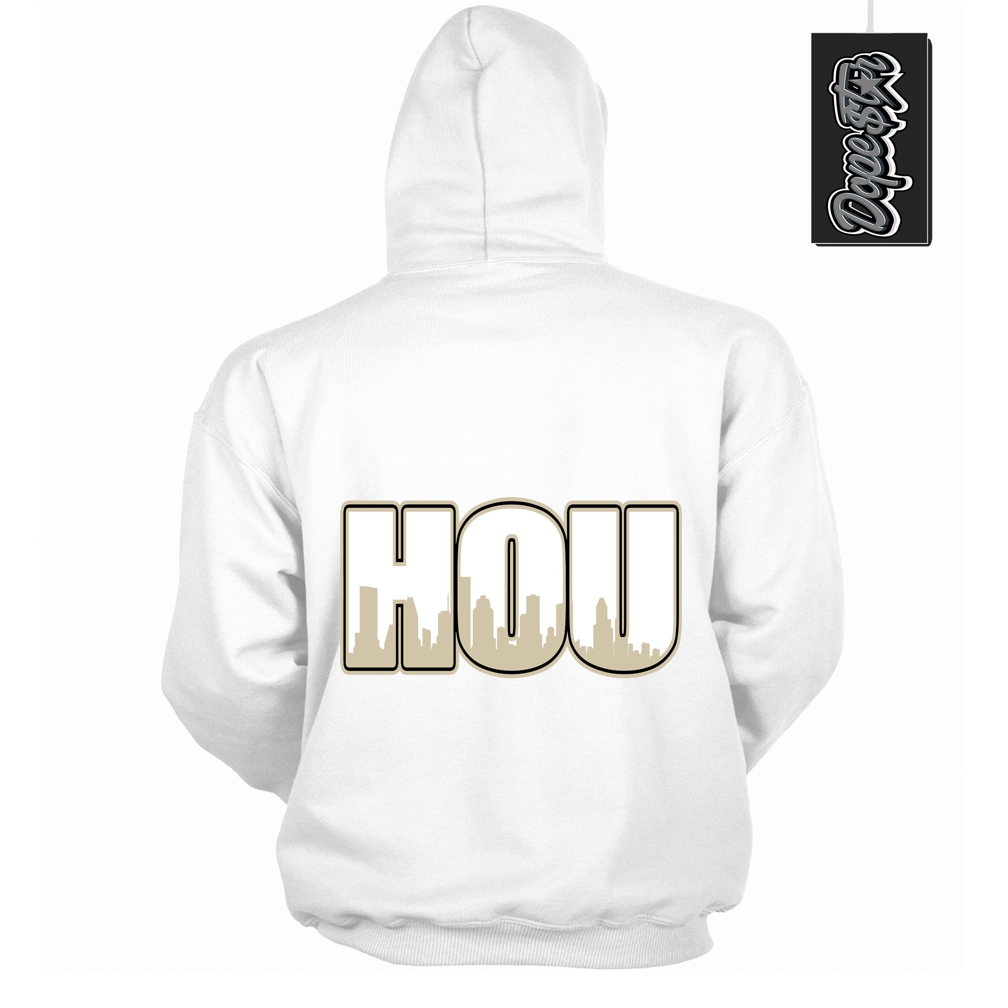 Cool White Hoodie with “ Houston ”  design that Perfectly Matches Gratitude 11s Sneakers.