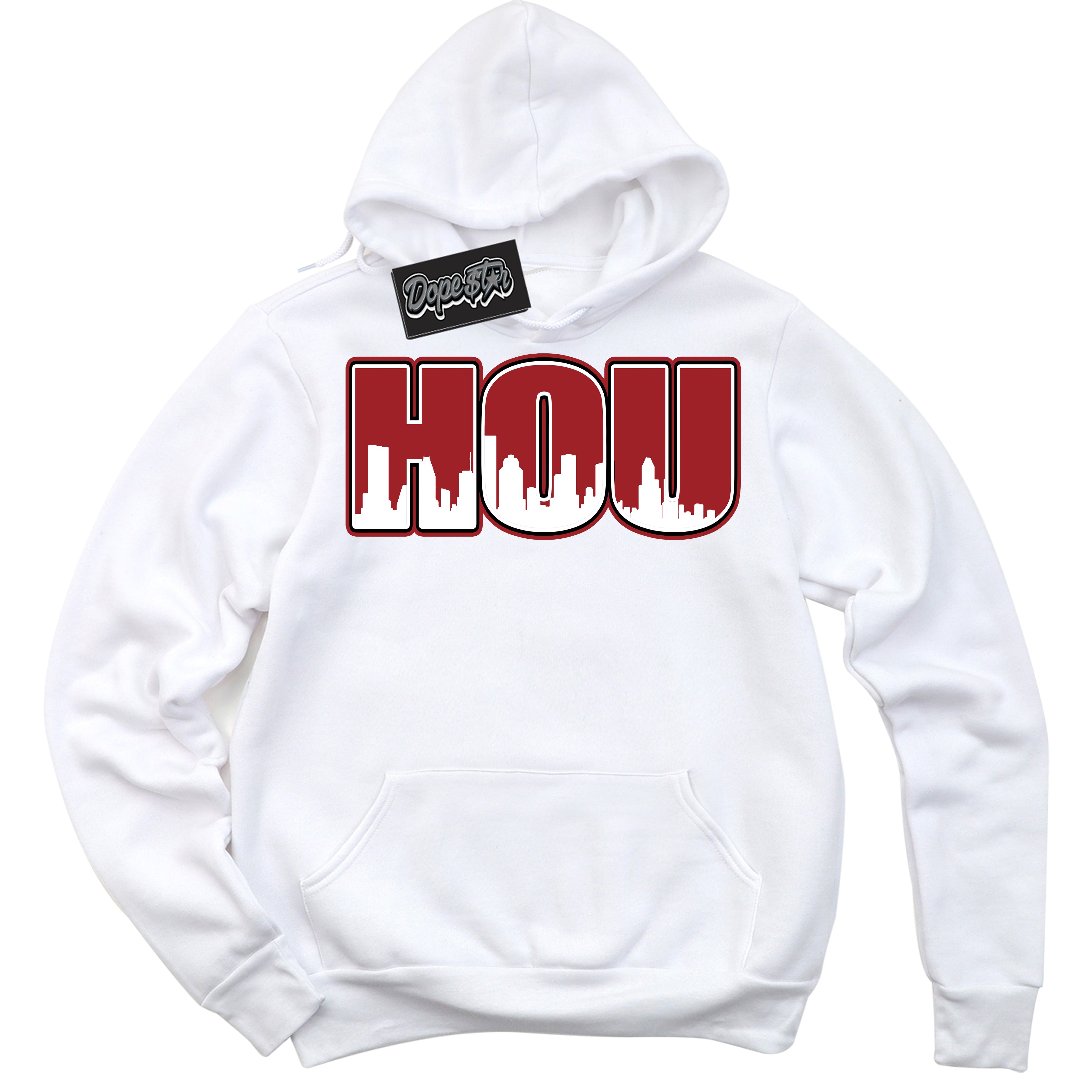 Cool White Hoodie With “ Houston “  Design That Perfectly Matches Lost And Found 1s Sneakers.