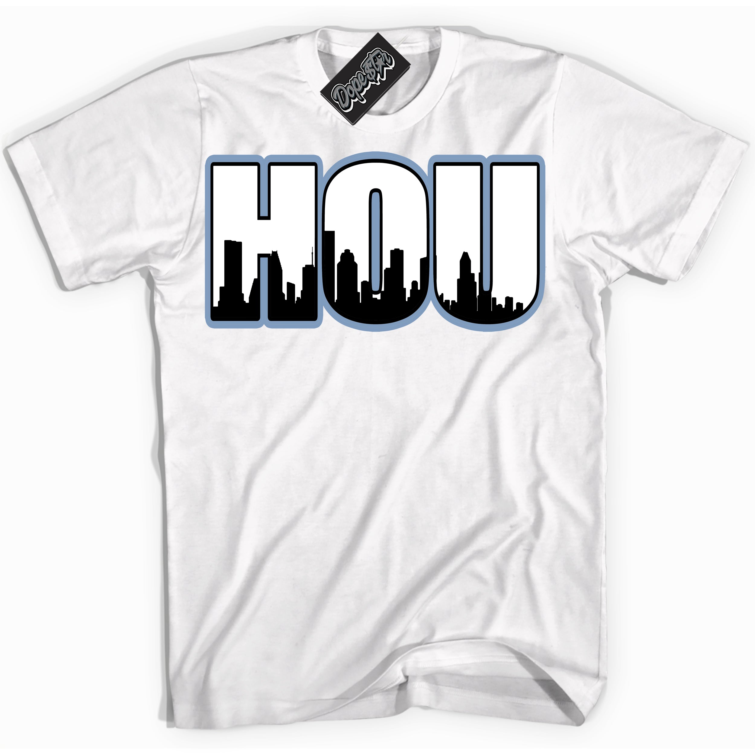 Cool White Shirt with “ Houston” design that perfectly matches Reverse Oreo 6s Sneakers.