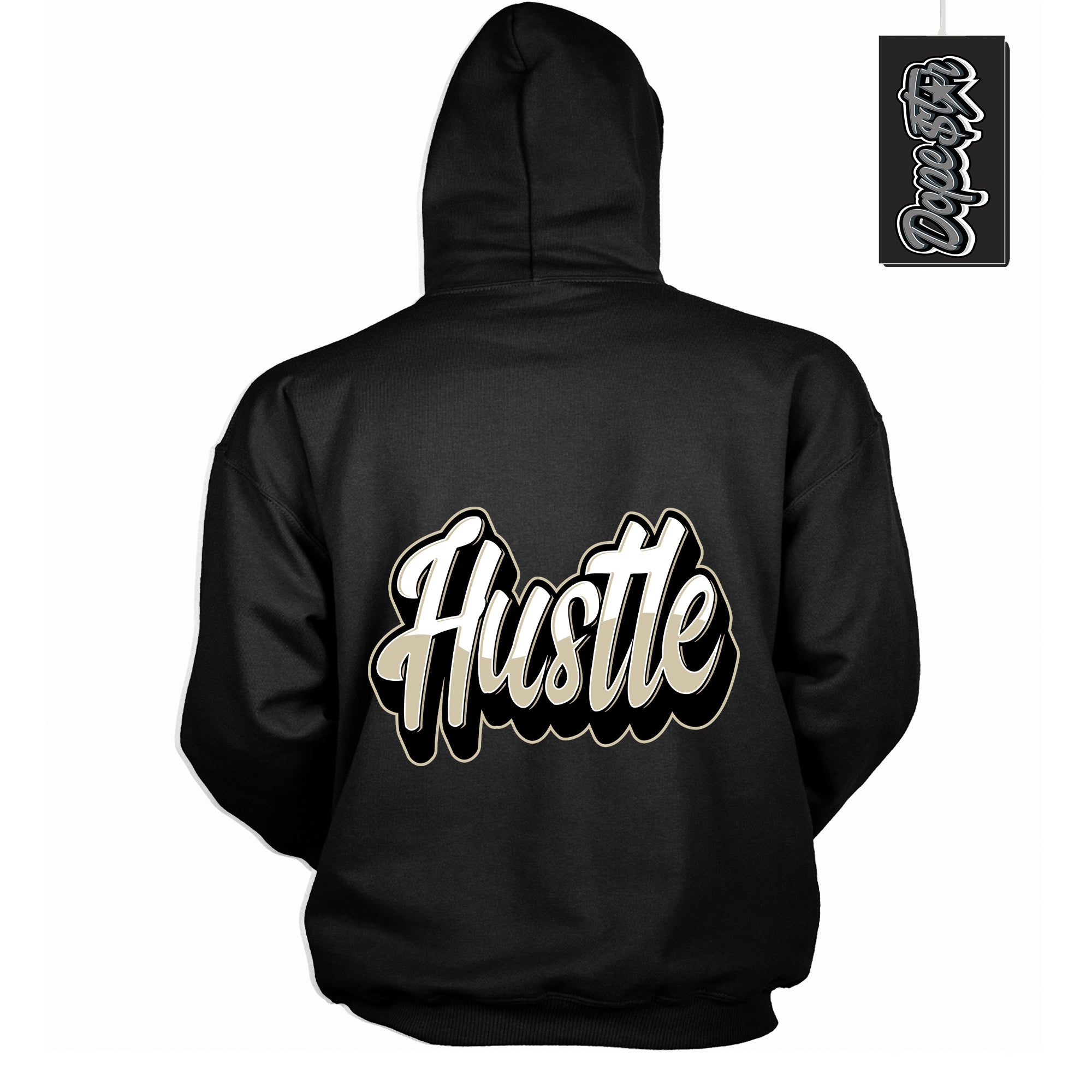 Cool Black Hoodie with “ Hustle ”  design that Perfectly Matches  Gratitude 11s Sneakers.