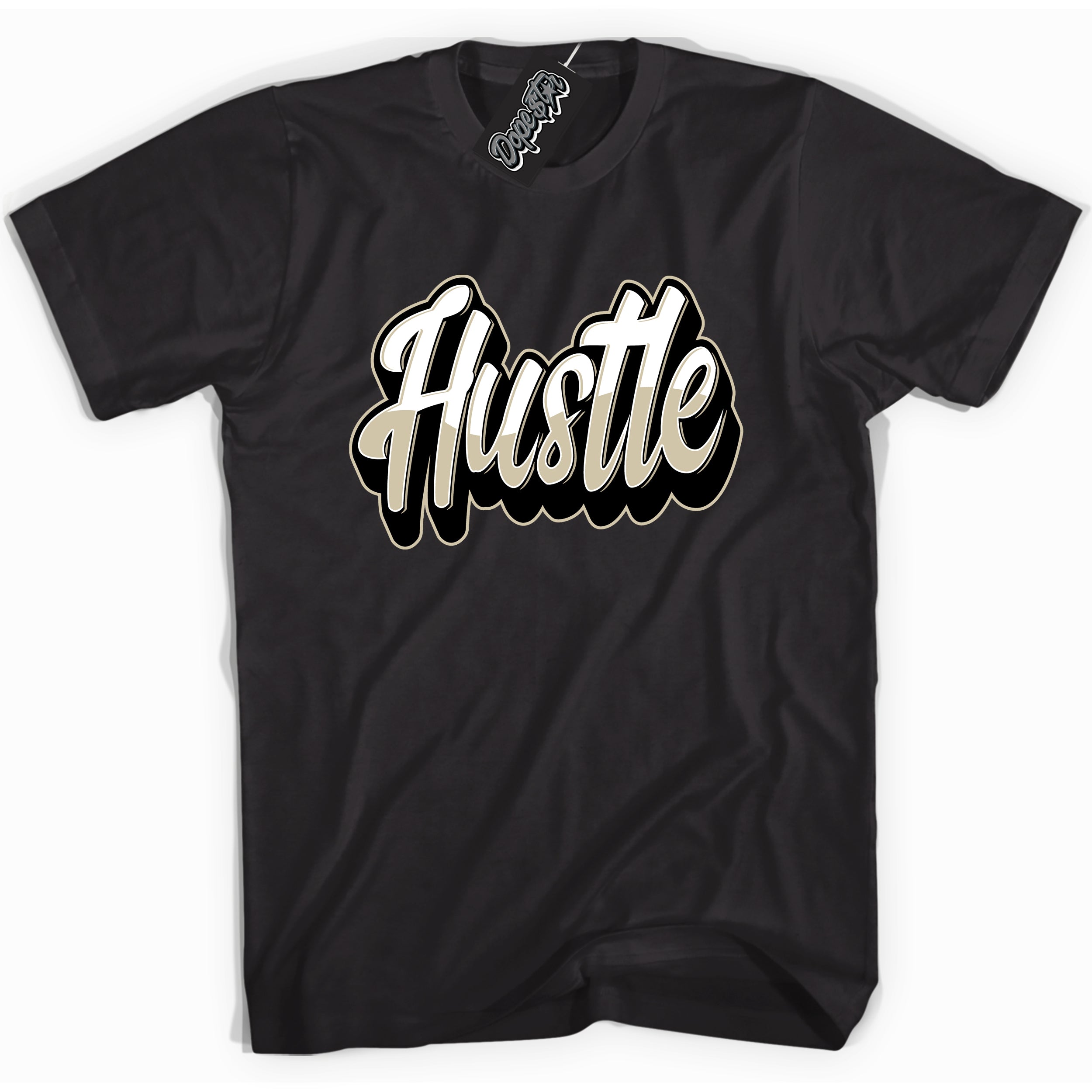 Cool Black Shirt with “ Hustle” design that perfectly matches Gratitude 11s Sneakers.