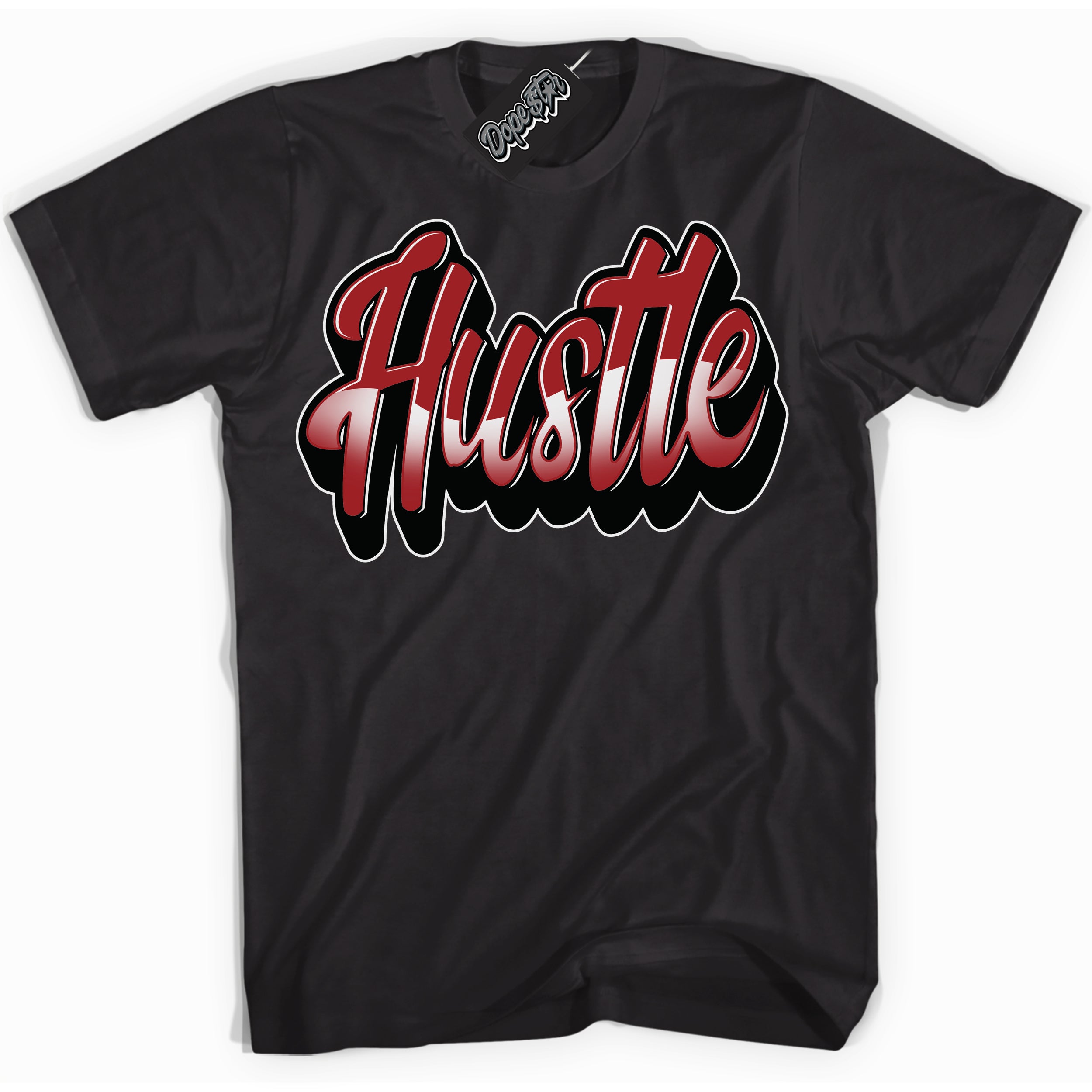 Cool Black graphic tee with “ Hustle 2 ” print, that perfectly matches Lost And Found 1s sneakers 