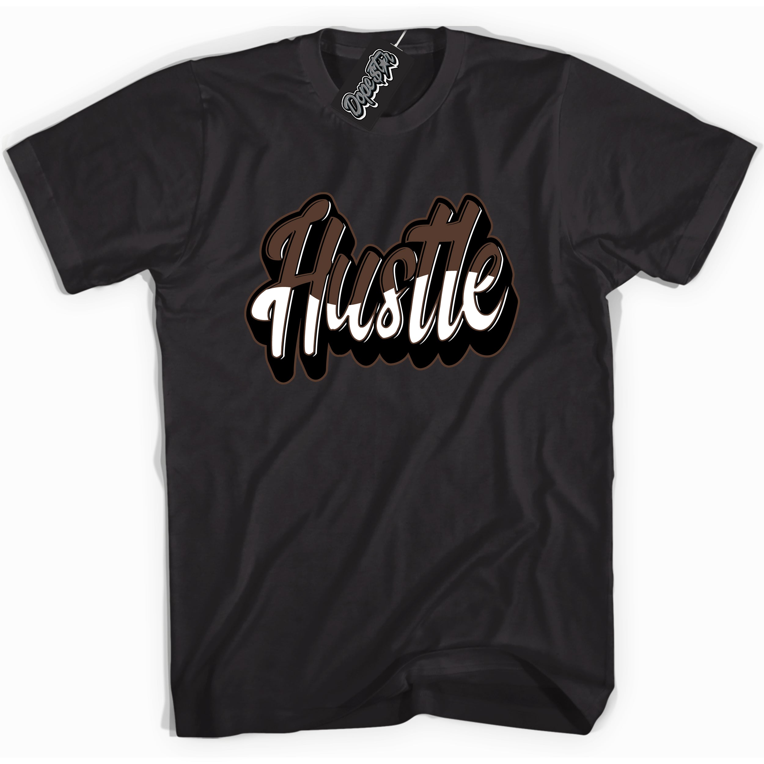 Cool Black graphic tee with “ Hustle ” design, that perfectly matches Palomino 1s sneakers 