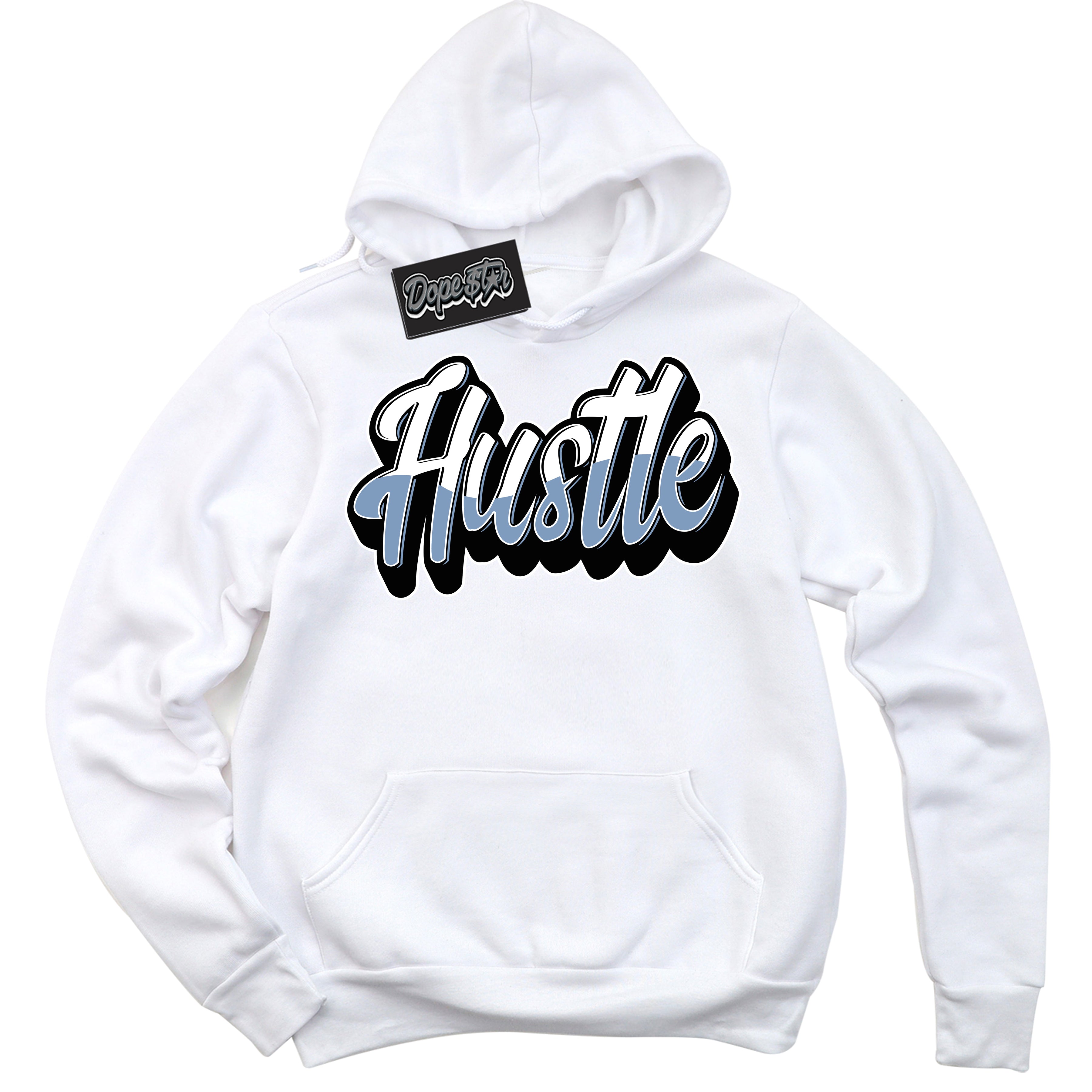 Cool White Hoodie with “ Hustle ”  design that Perfectly Matches Reverse Oreo 6s Sneakers.