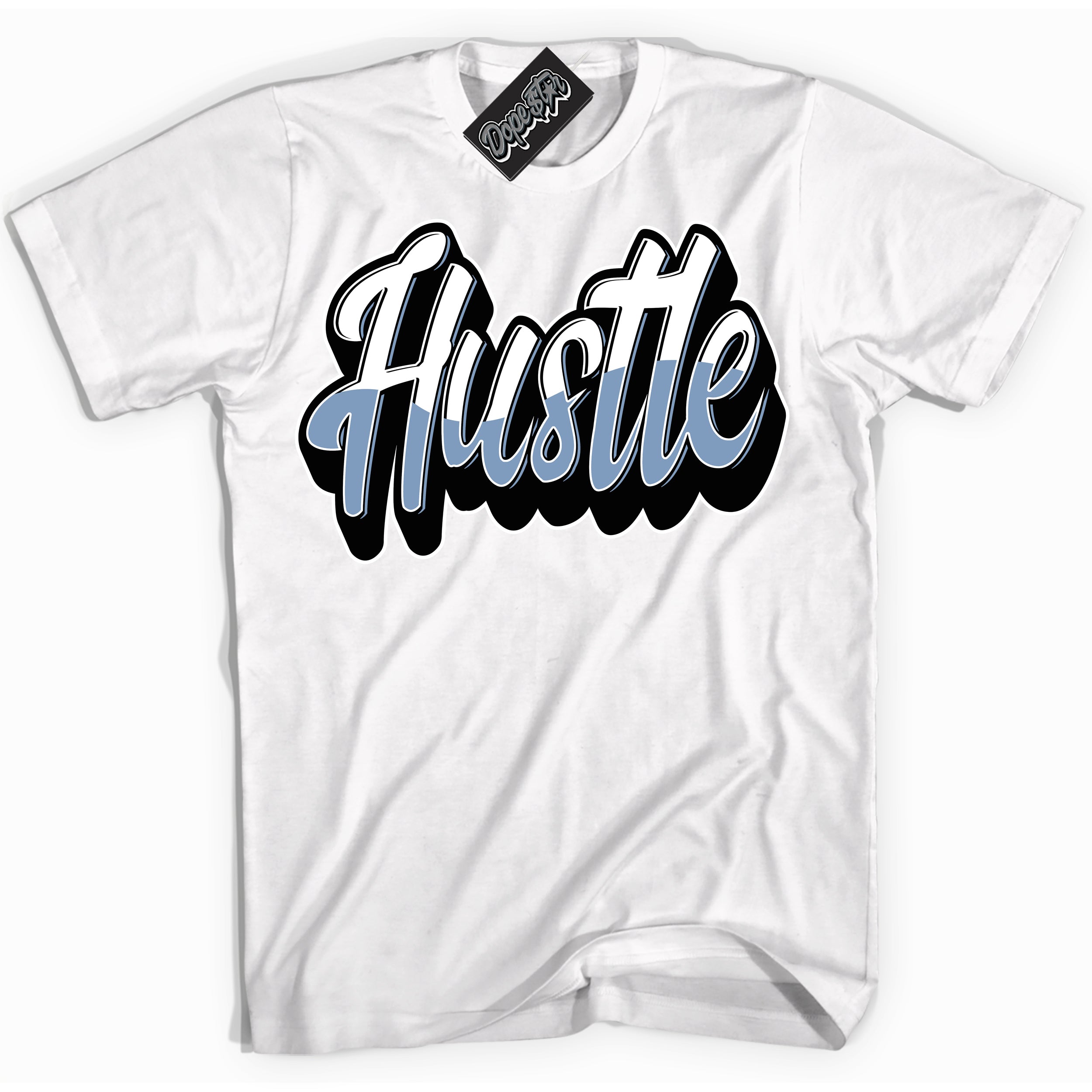 Cool White Shirt with “ Hustle” design that perfectly matches Reverse Oreo 6s Sneakers.