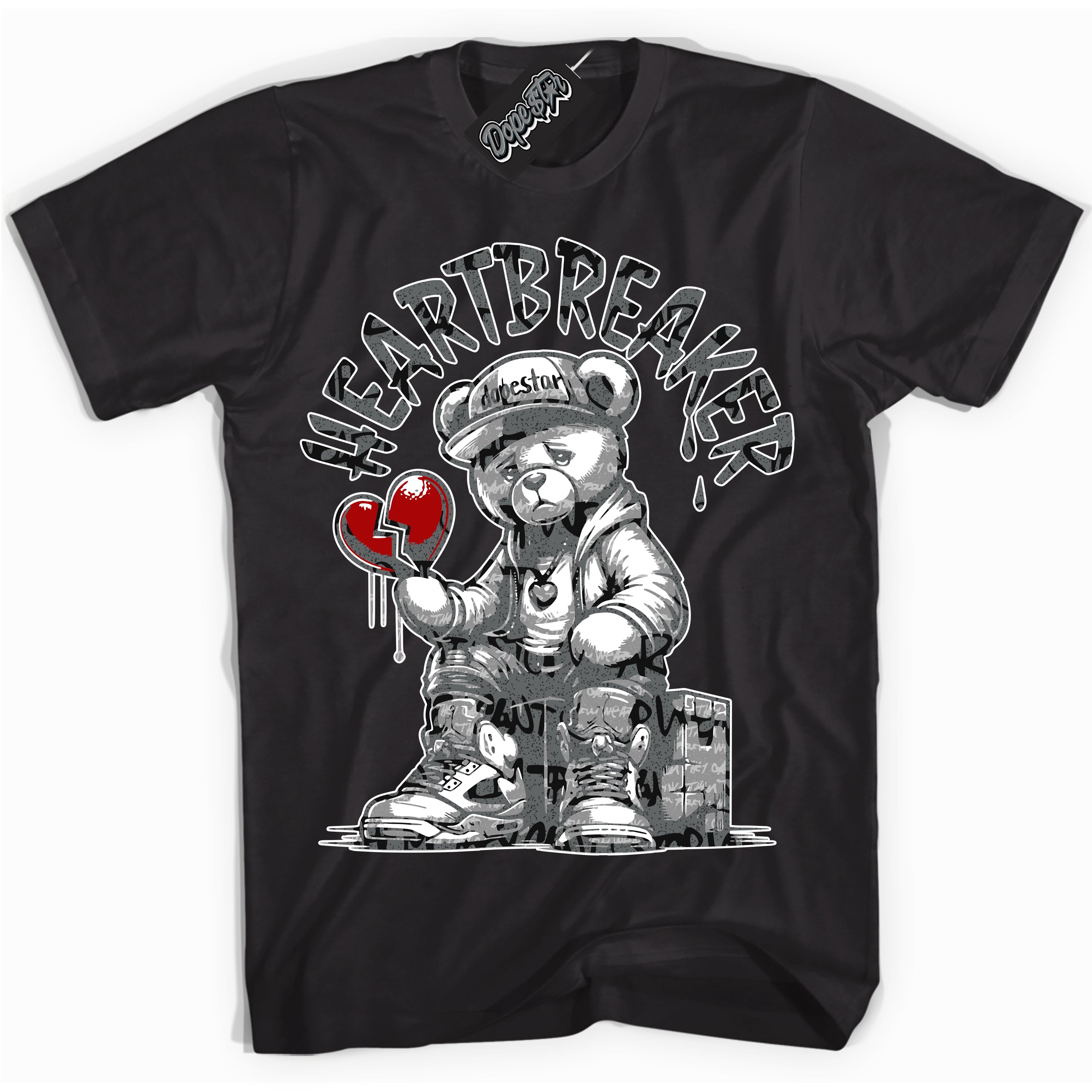 Cool Black Shirt with “ Heartbreaker Bear ” design that perfectly matches Rebellionaire 1s Sneakers.