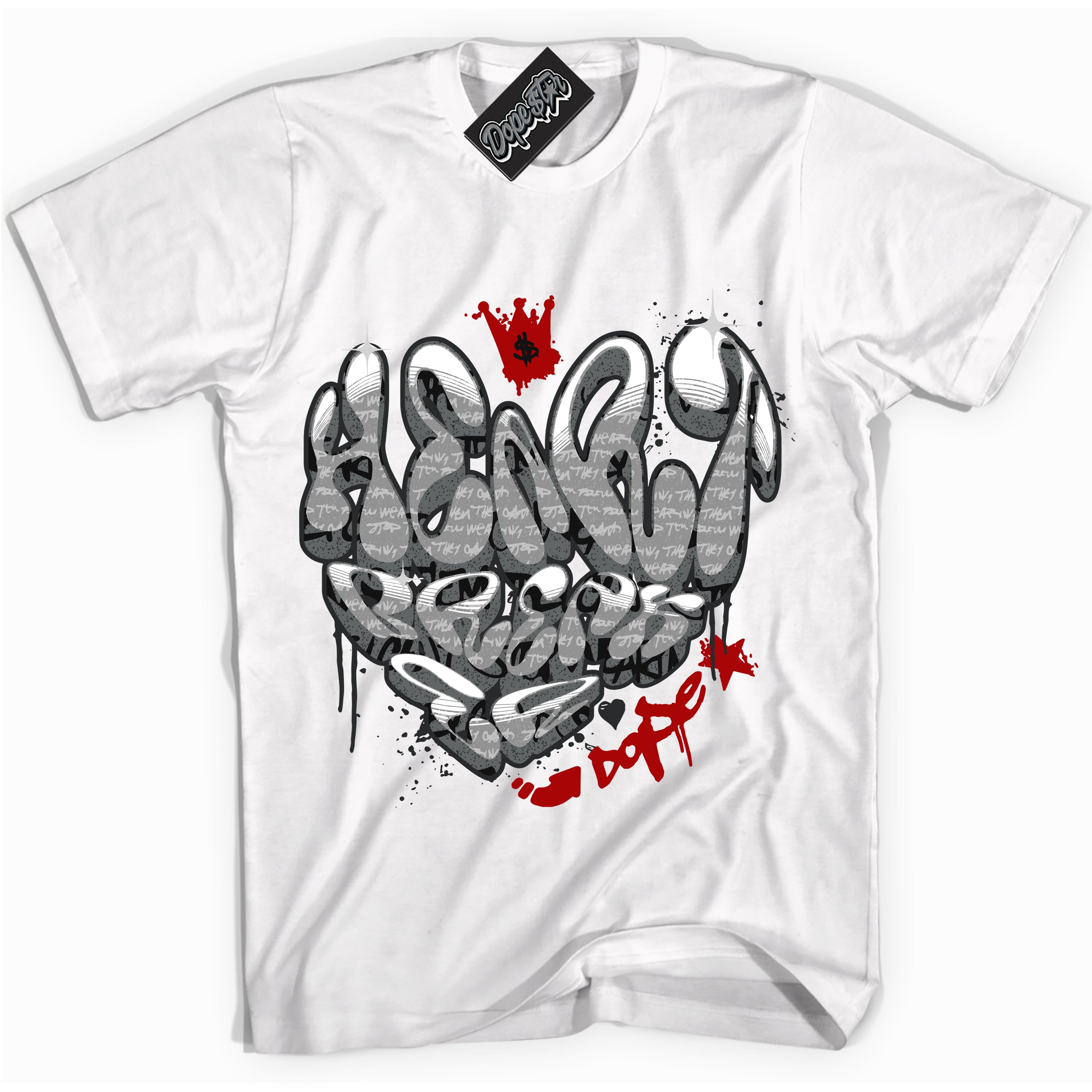 Cool White Shirt with “ Heartbreaker Graffiti ” design that perfectly matches Rebellionaire 1s Sneakers.