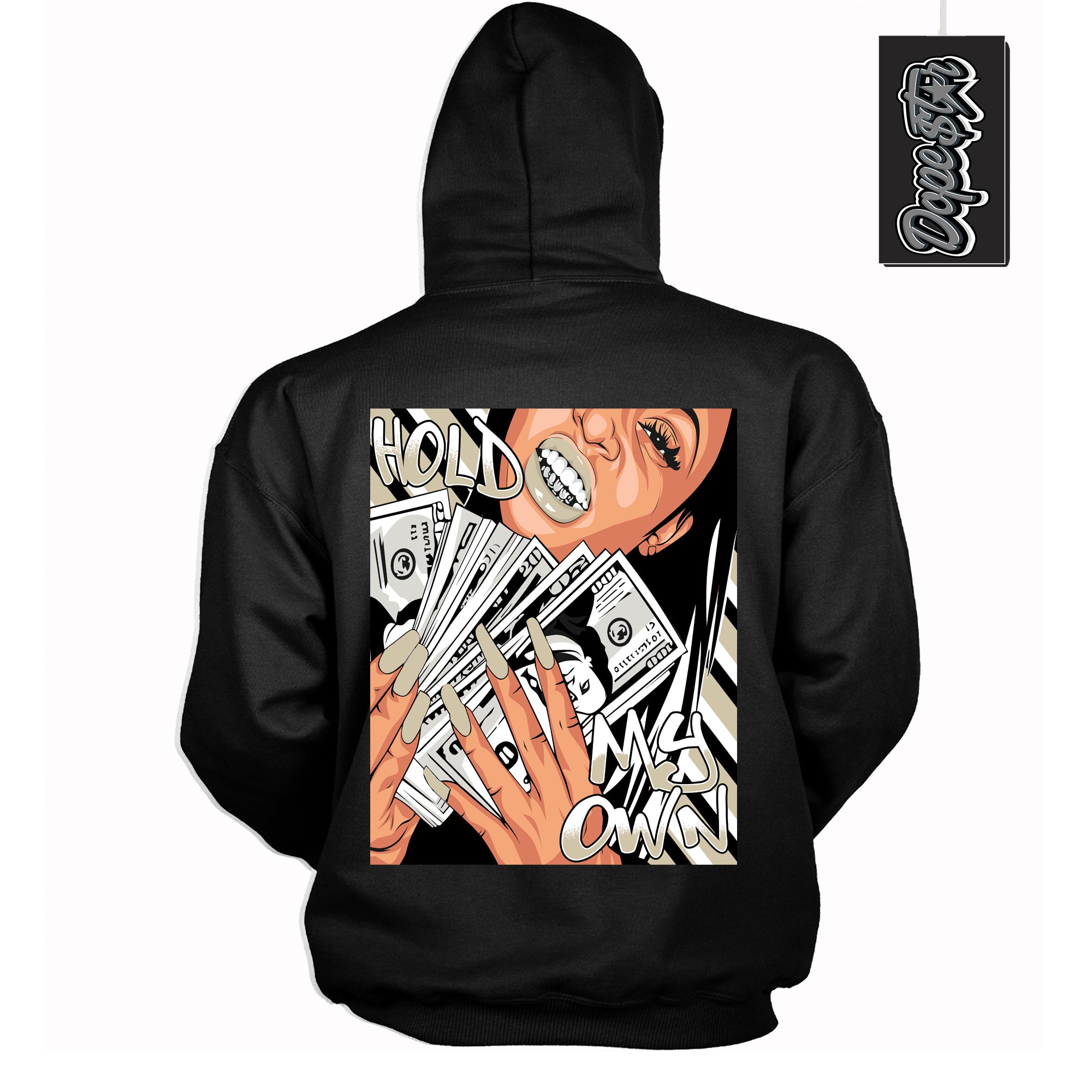 Cool Black Hoodie with “ Hold My Own ”  design that Perfectly Matches  Gratitude 11s Sneakers.