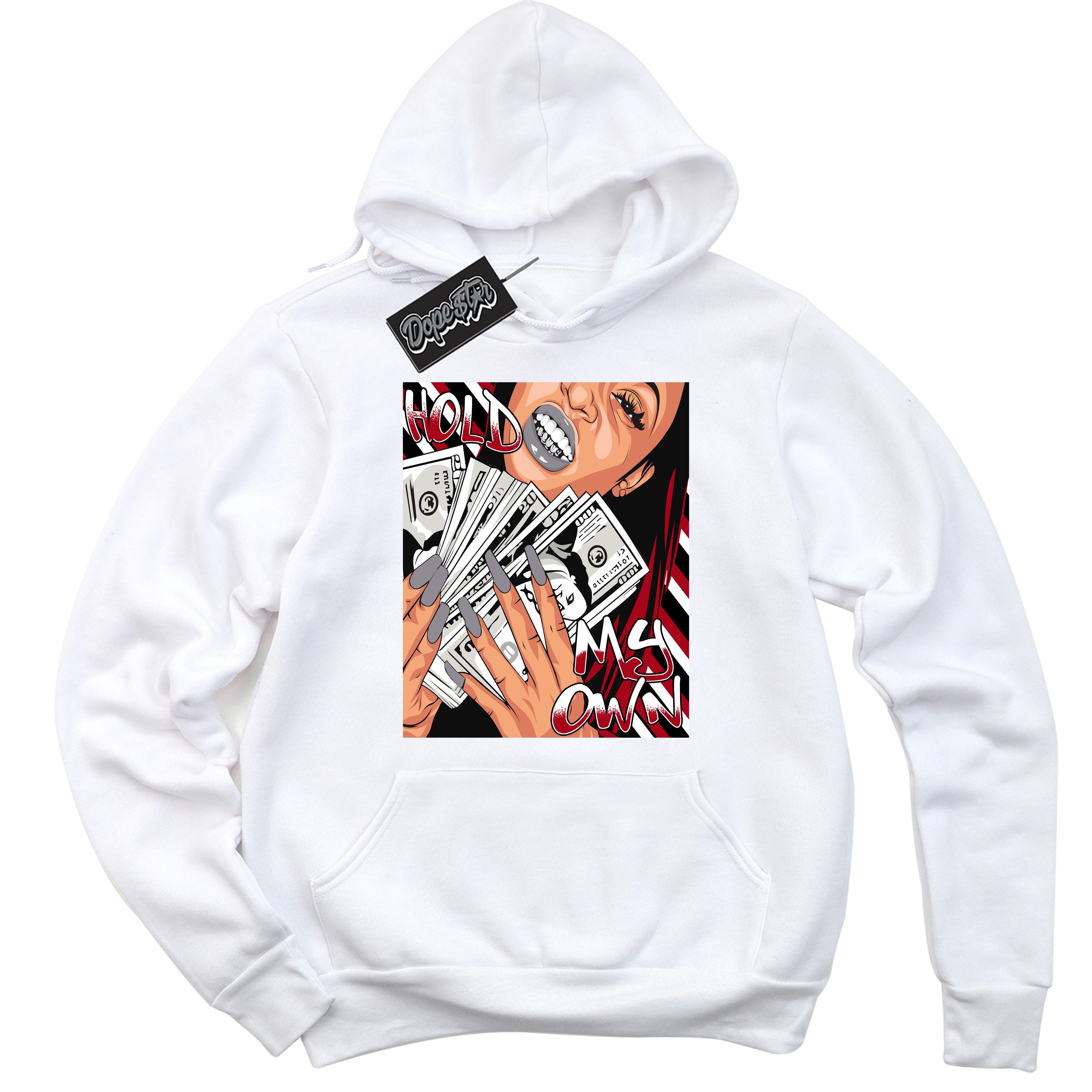 Cool White Hoodie with “ Hold My Own ”  design that Perfectly Matches Bred Reimagined 4s Jordans.