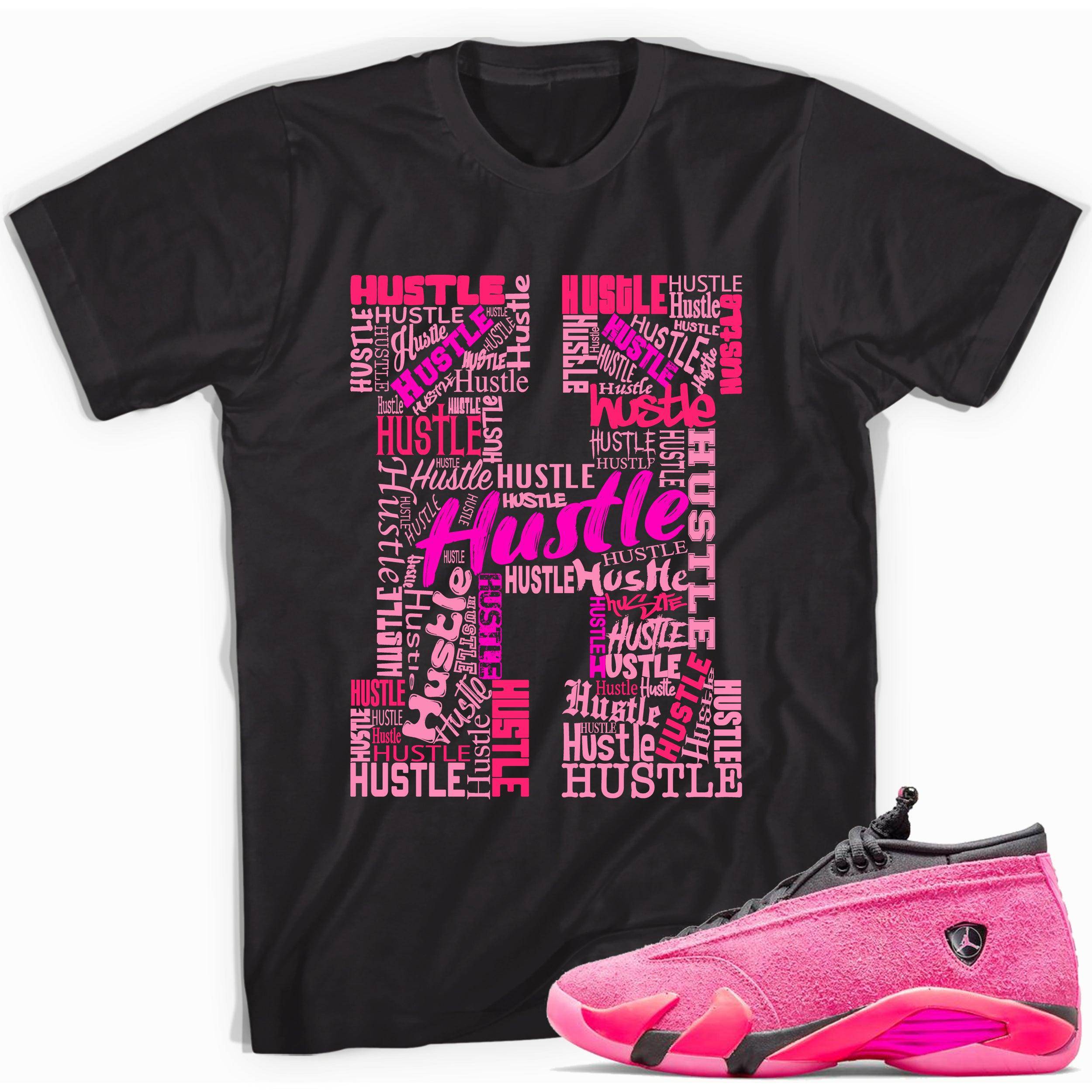 H For Hustle TShirt Match 14s Low Shocking Pink - Sneaker Shirts Outlet