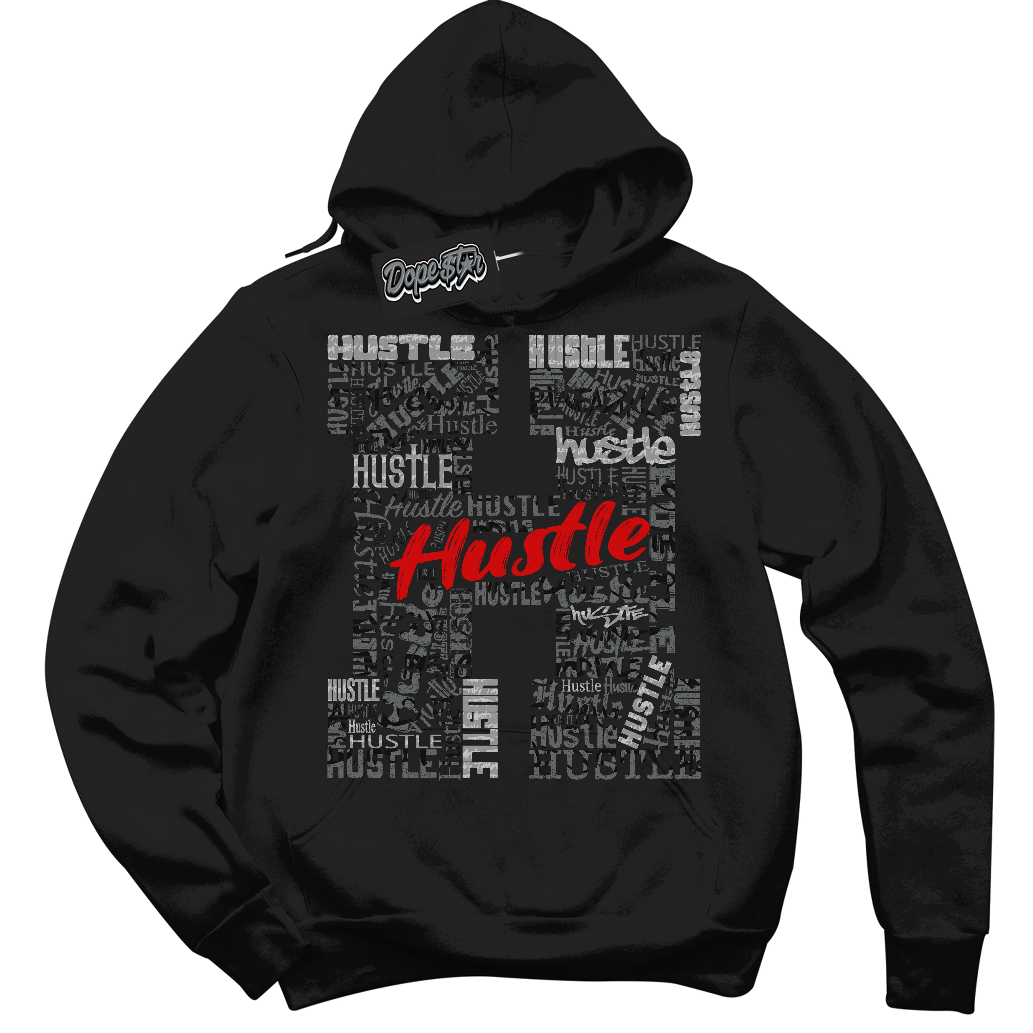 Cool Black Hoodie with “ Hustle H ”  design that Perfectly Matches Rebellionaire 1s Sneakers.