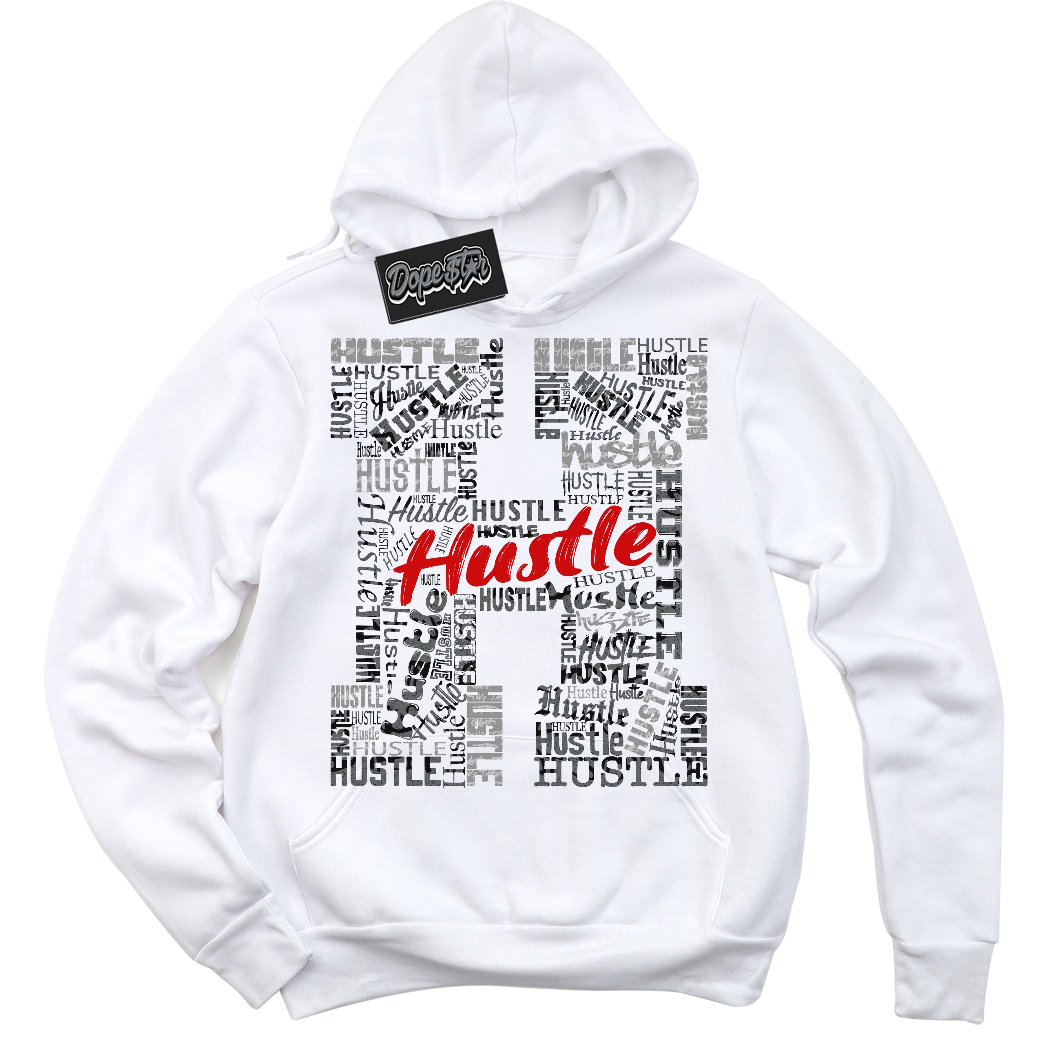 Cool White Hoodie with “ Hustle H ”  design that Perfectly Matches Rebellionaire 1s Sneakers.