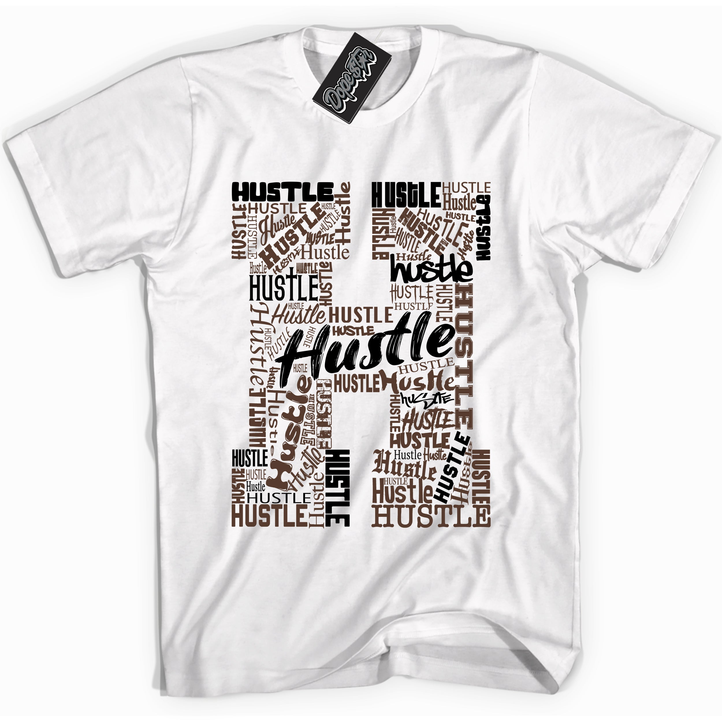 Cool White graphic tee with “ Hustle H ” design, that perfectly matches Palomino 1s sneakers 