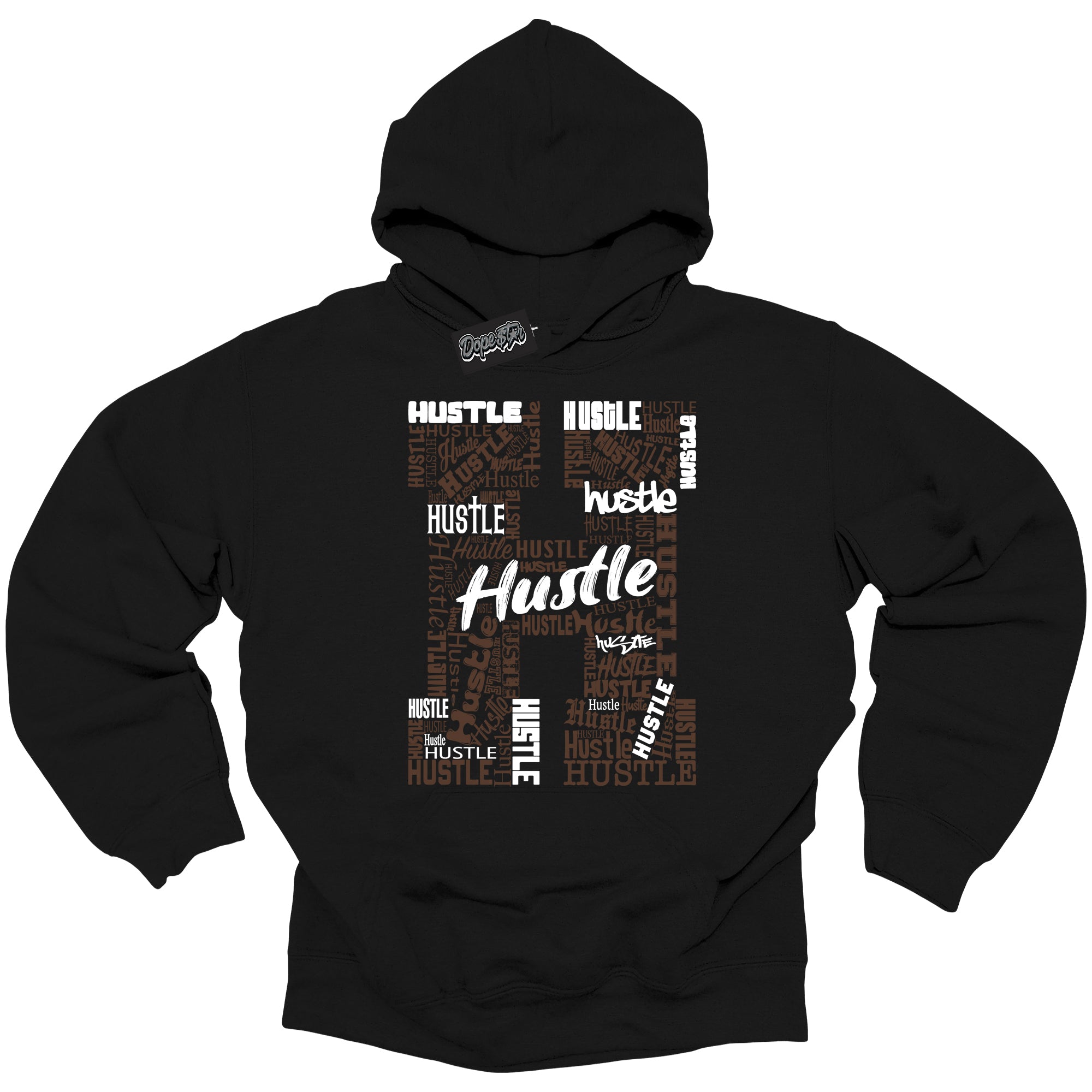 Cool Black Graphic DopeStar Hoodie with “ Hustle H “ print, that perfectly matches Palomino 1s sneakers