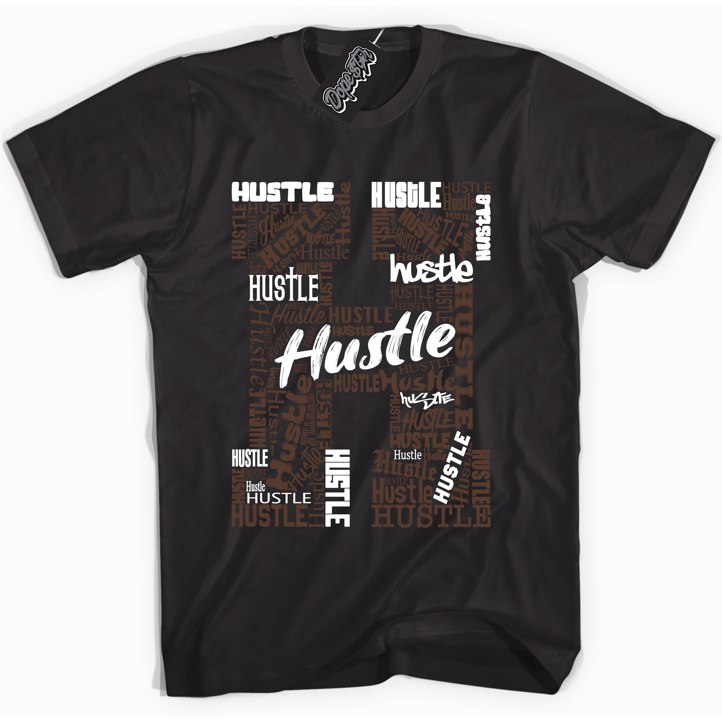 Cool Black graphic tee with “ Hustle H ” design, that perfectly matches Palomino 1s sneakers 