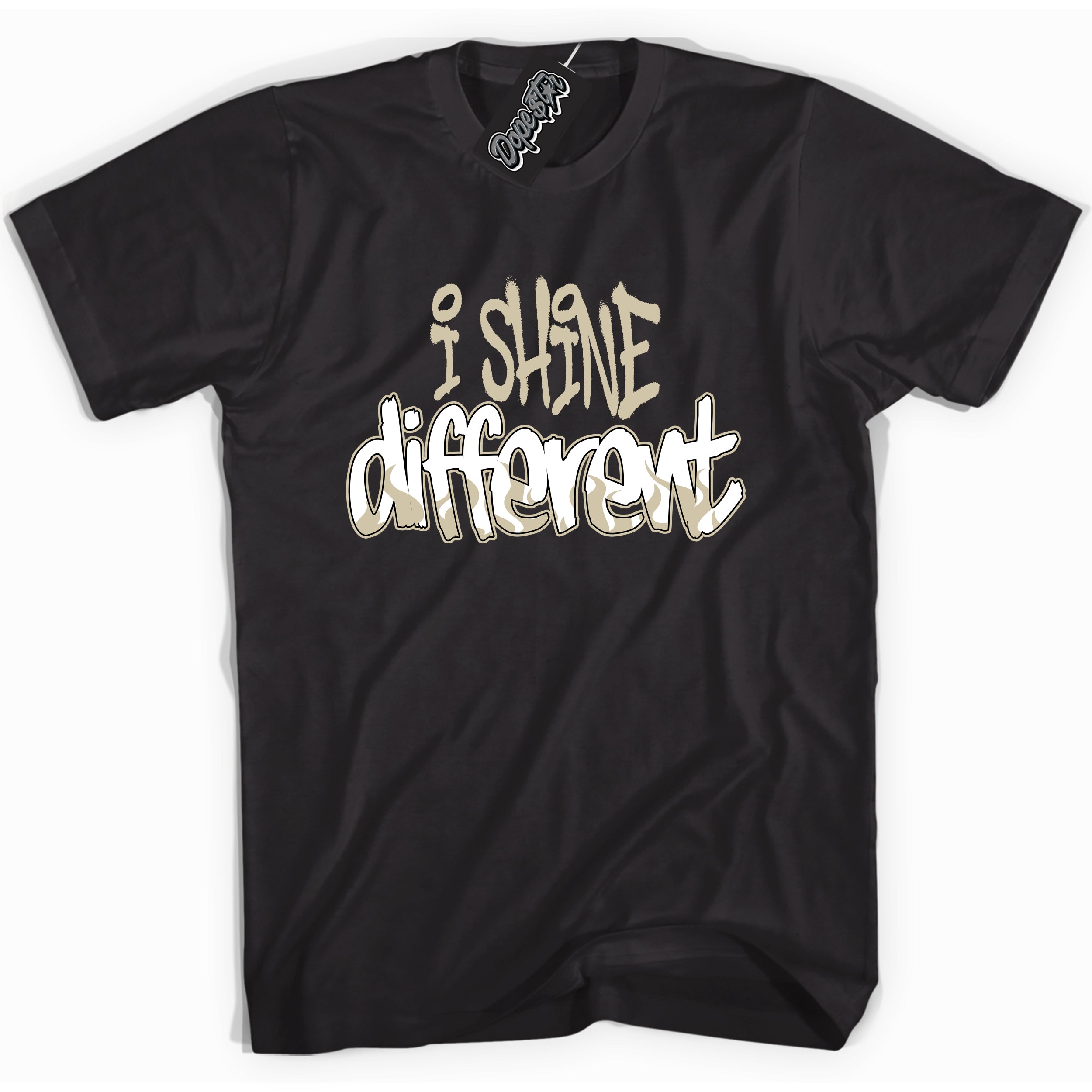 Cool Black graphic tee with “ I Shine Different ” print, that perfectly matches GRATITUDE 11s  sneaker