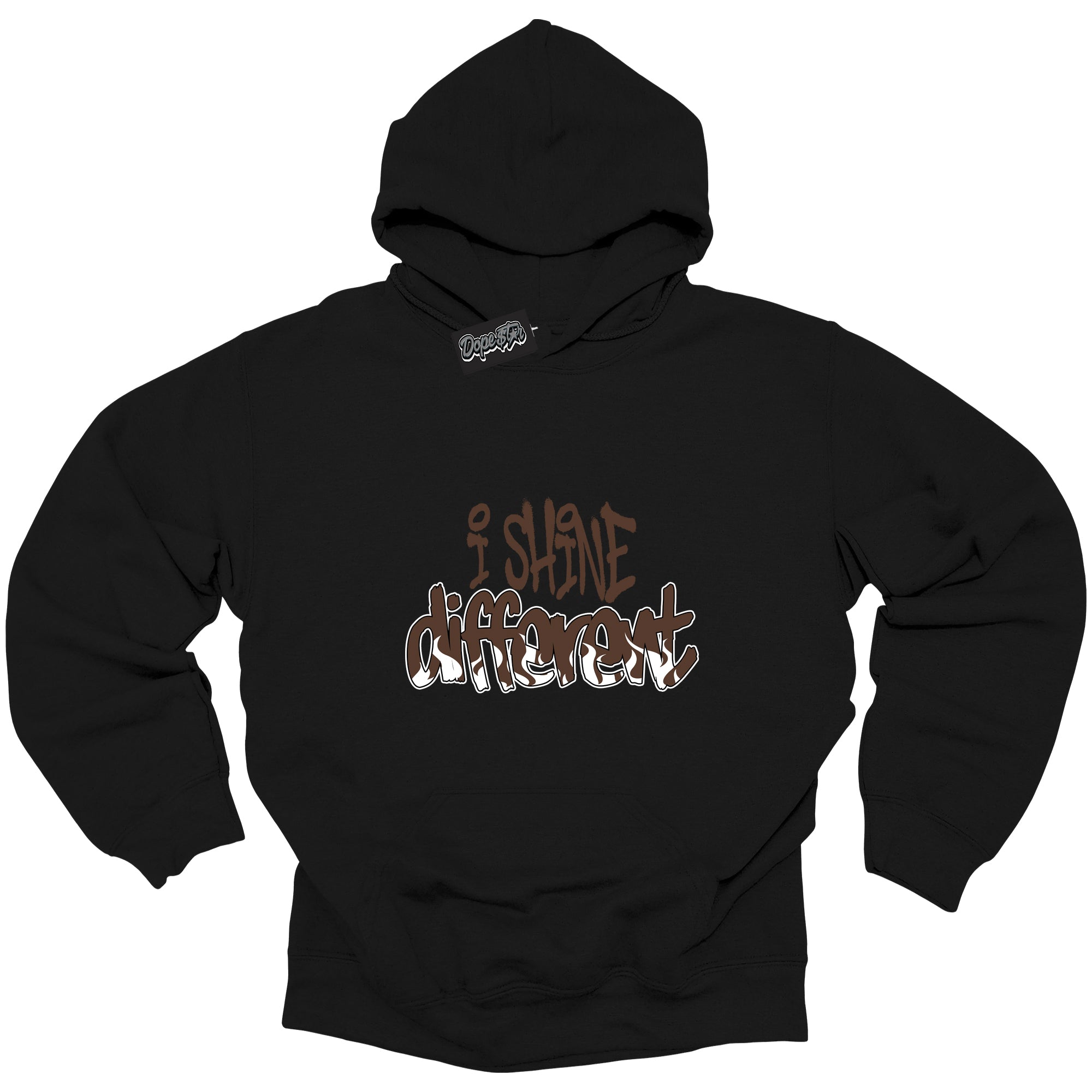 Cool Black Graphic Dope`Star Hoodie with “ I Shine Different “ print, that perfectly matches Palomino 1s sneakers